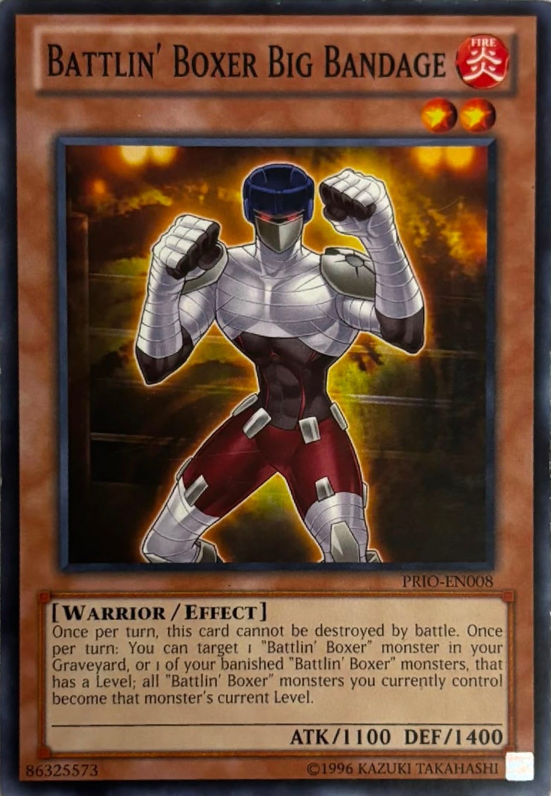 Yugioh! Battlin’ Boxer Big Bandage Prio-en008 Comun