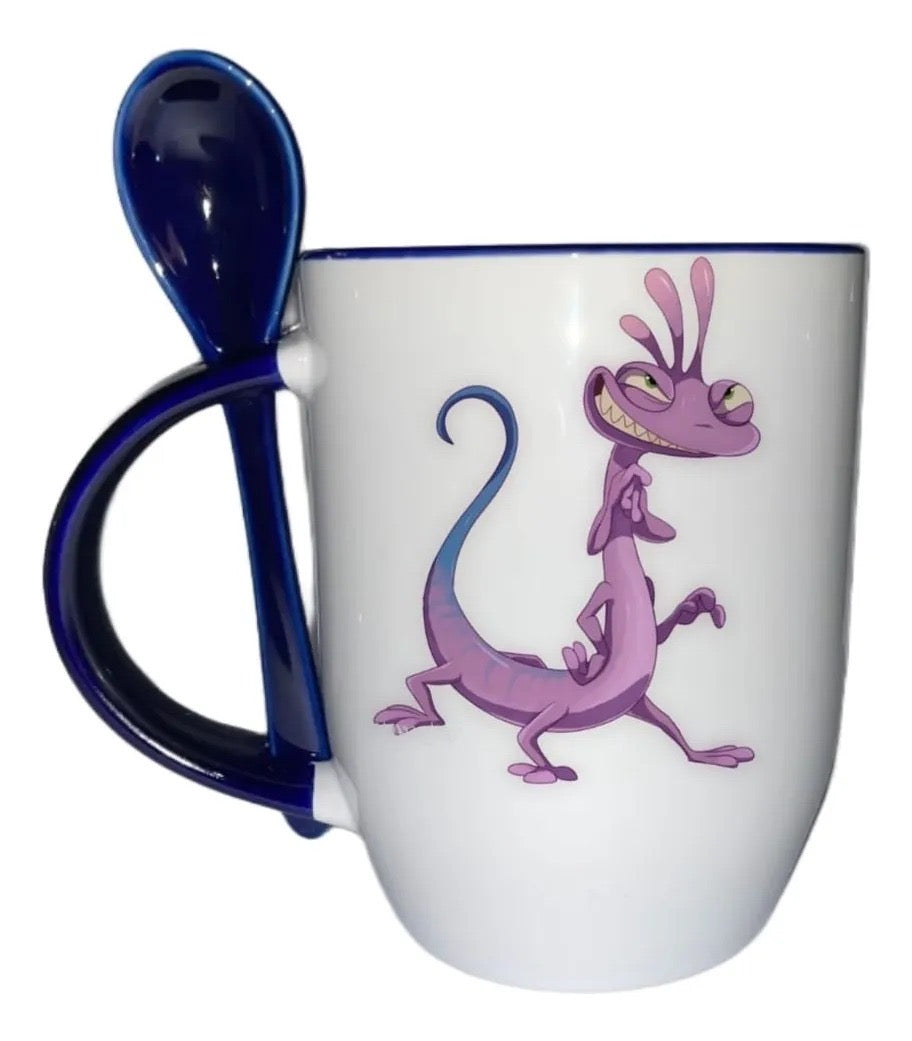 Taza Con Cuchara Azul Oscuro Personalizada Randal