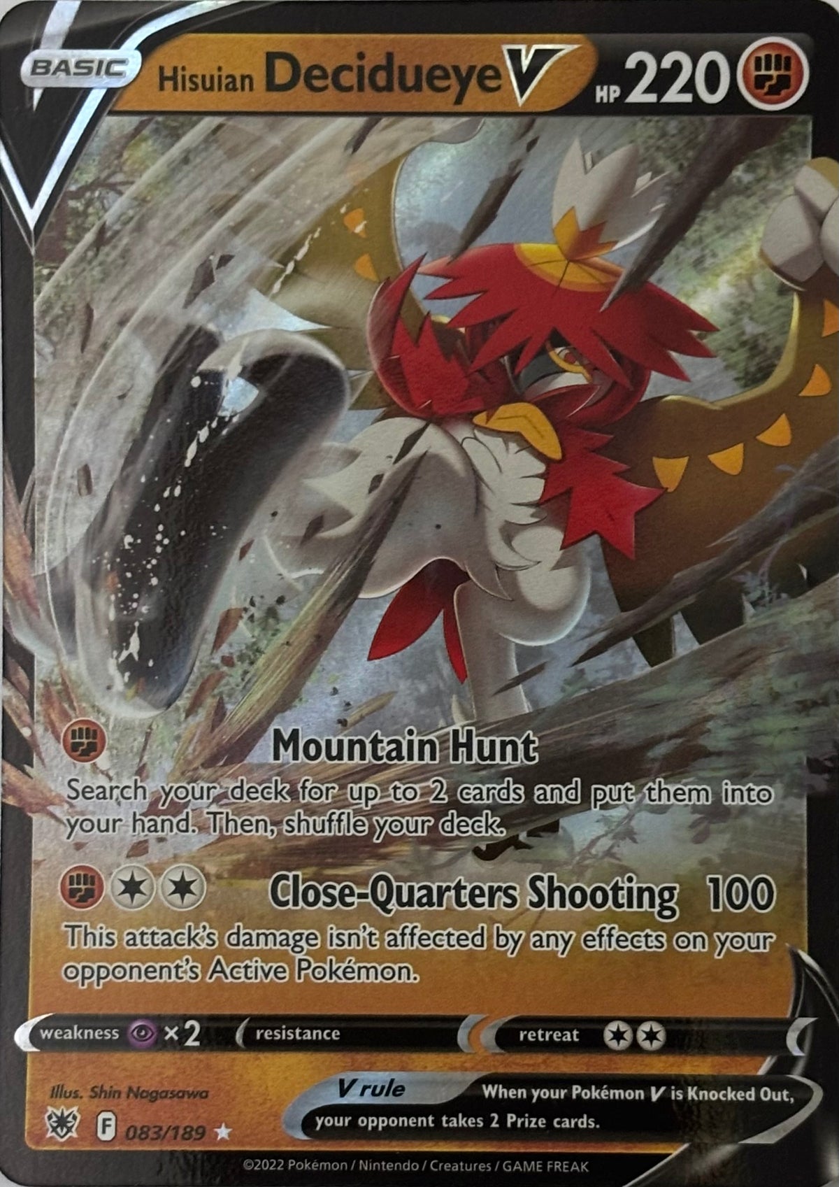 Pokemon Tcg Hisuian Decidueye V 083/189