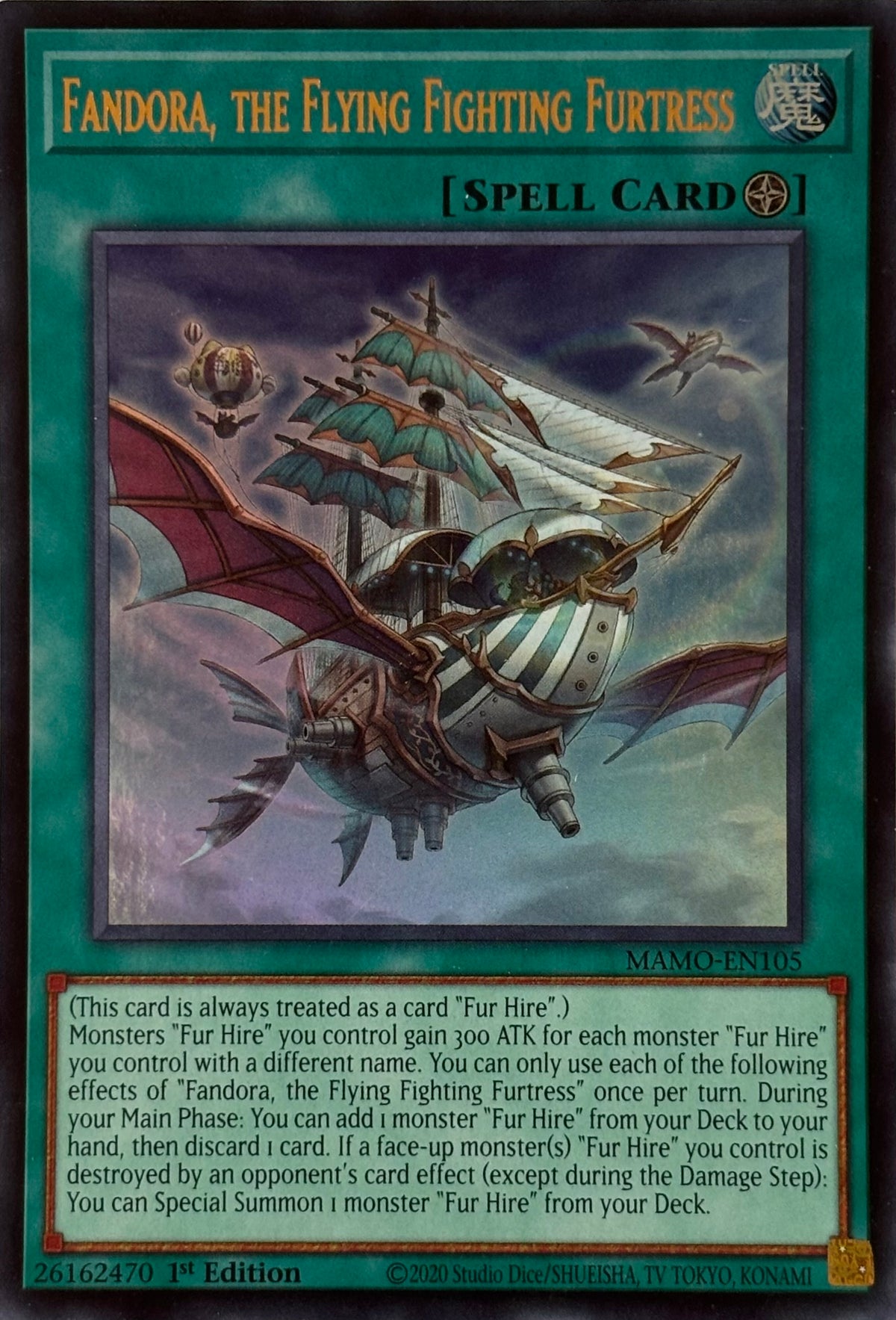 Yugioh! Fandora, The Flying Fighting Furtress Mamo-en105 1st edition Ultra rare