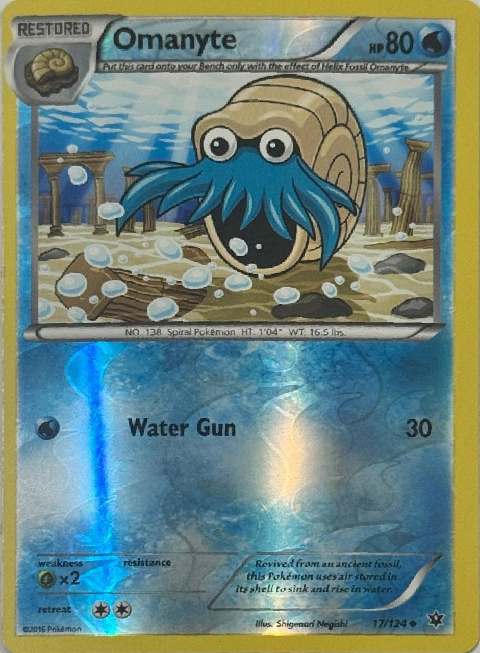 Pokemon Tcg Omanyte 17/124 Reverse