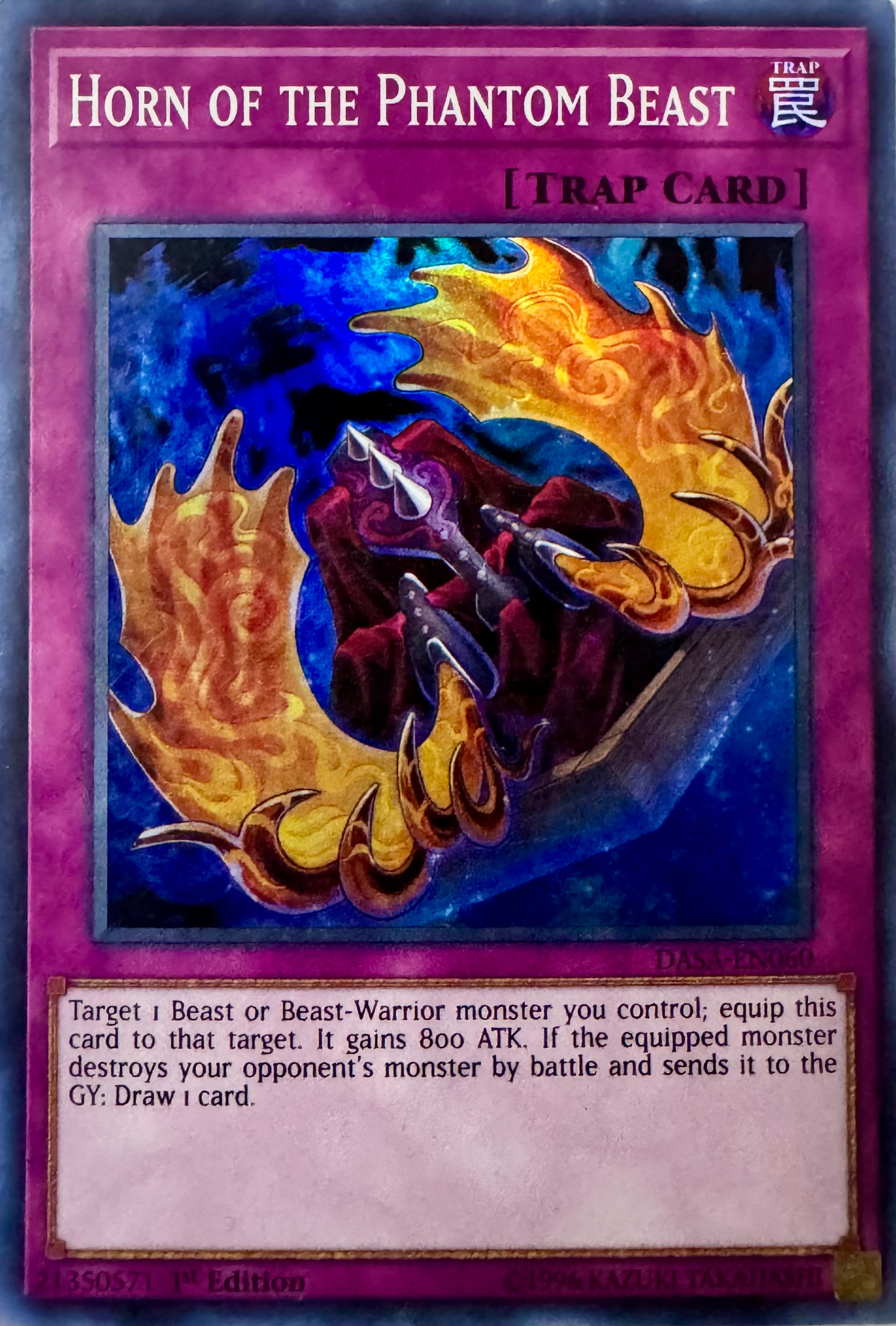 Yugioh! Horn Of The Phantom Beast Dasa-en060 Super Rare 1st Edition
