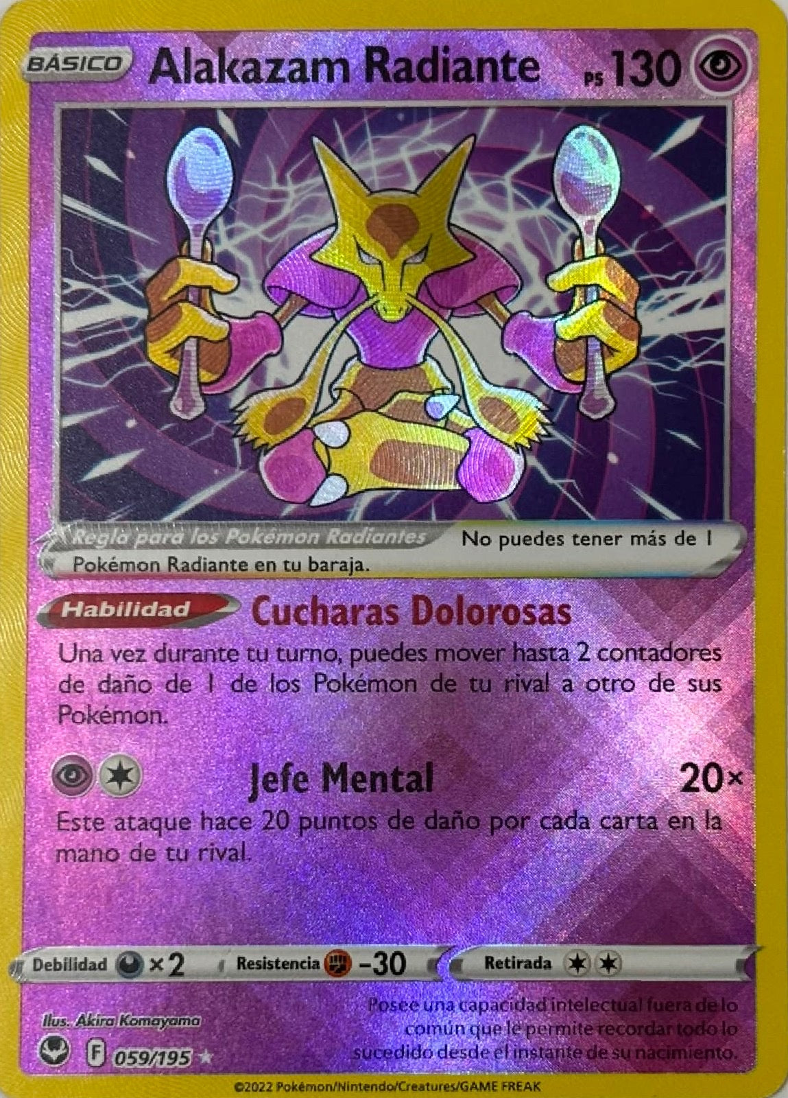Pokemon Tcg Alakazam Radiante 059/195 (Español)