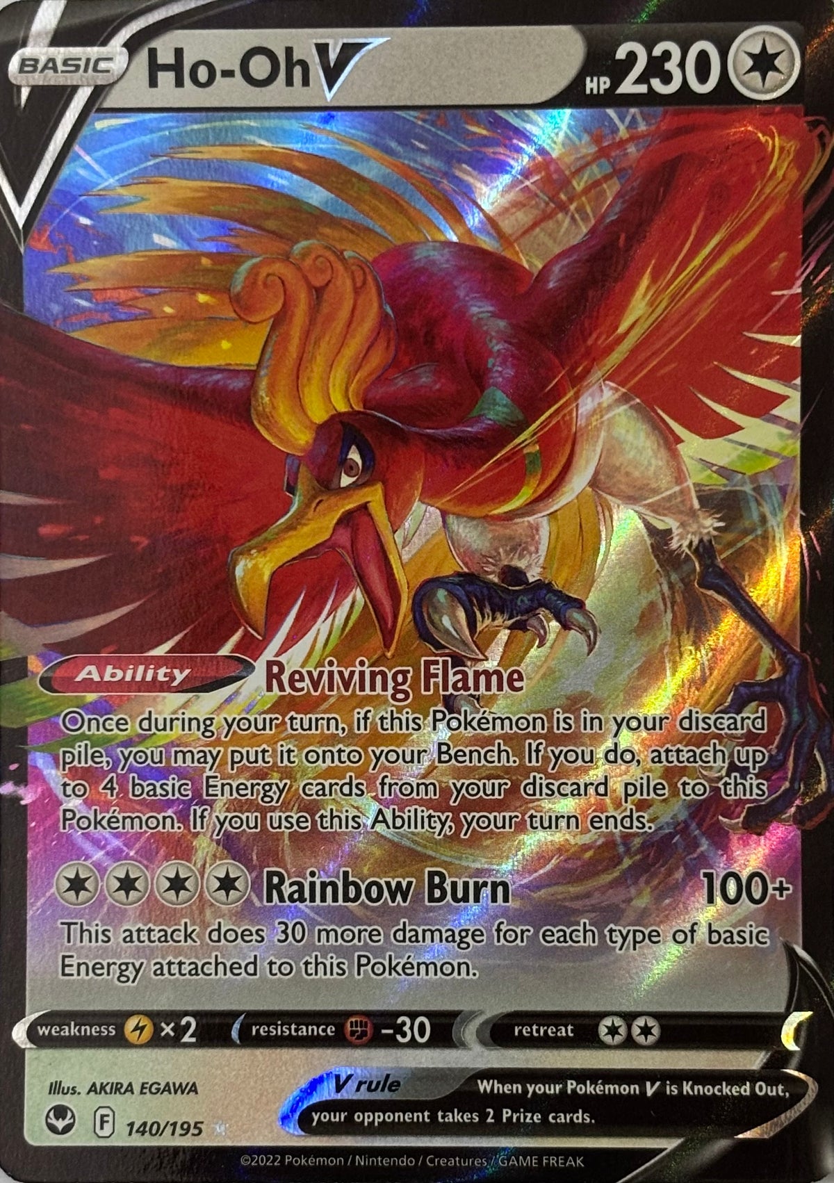 Pokemon Tcg Ho-oh V 140/193 Ultra rare
