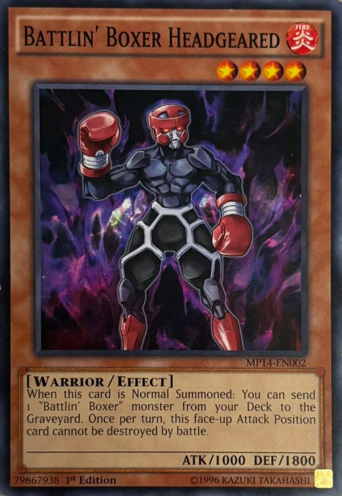 Yugioh! Battlin’ Boxer Headgeared Mp14-en002 1st edition Comun