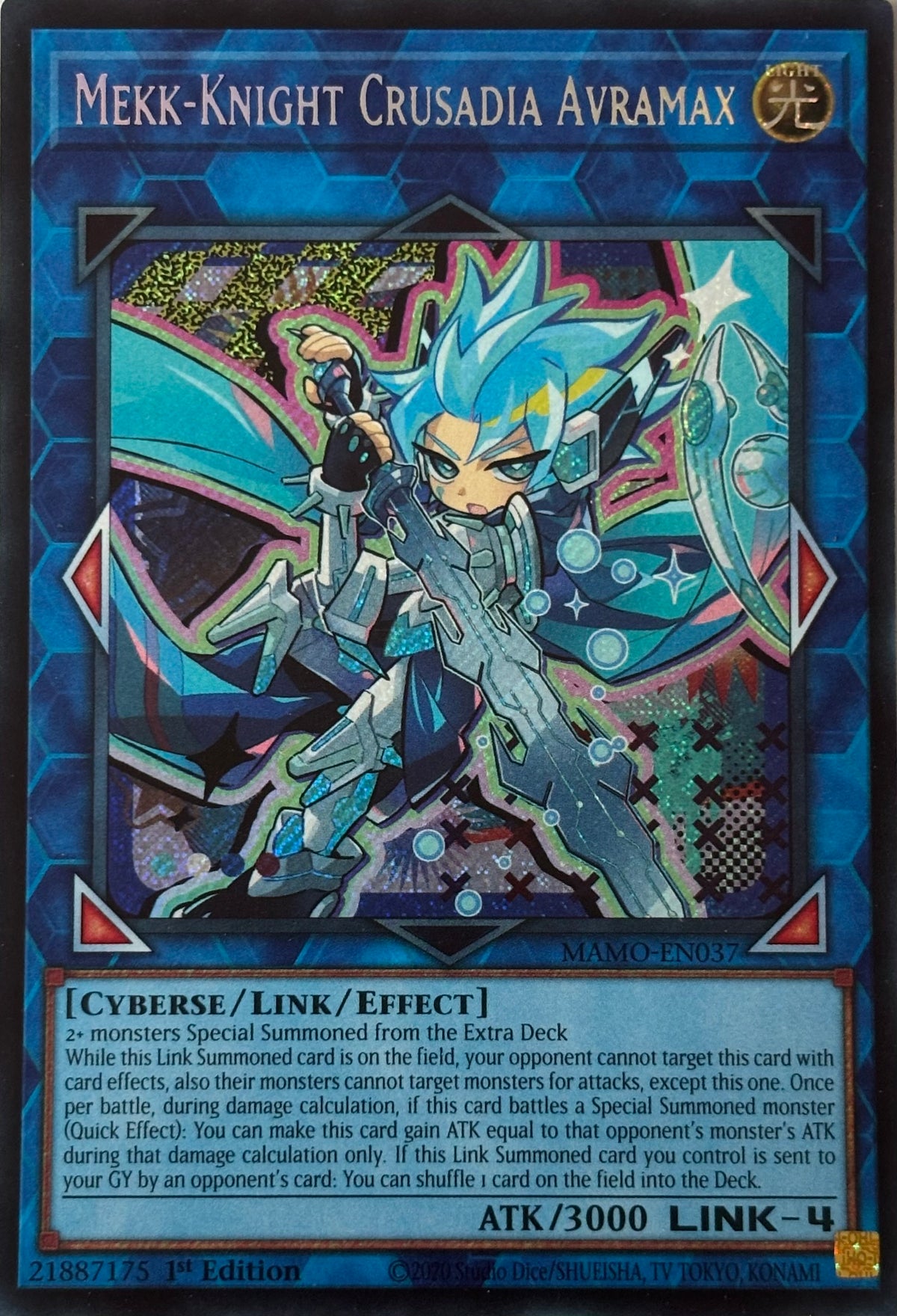 Yugioh! Mekk - Knight Crusadia Avramax Mamo-en037 1st edition Secret rare