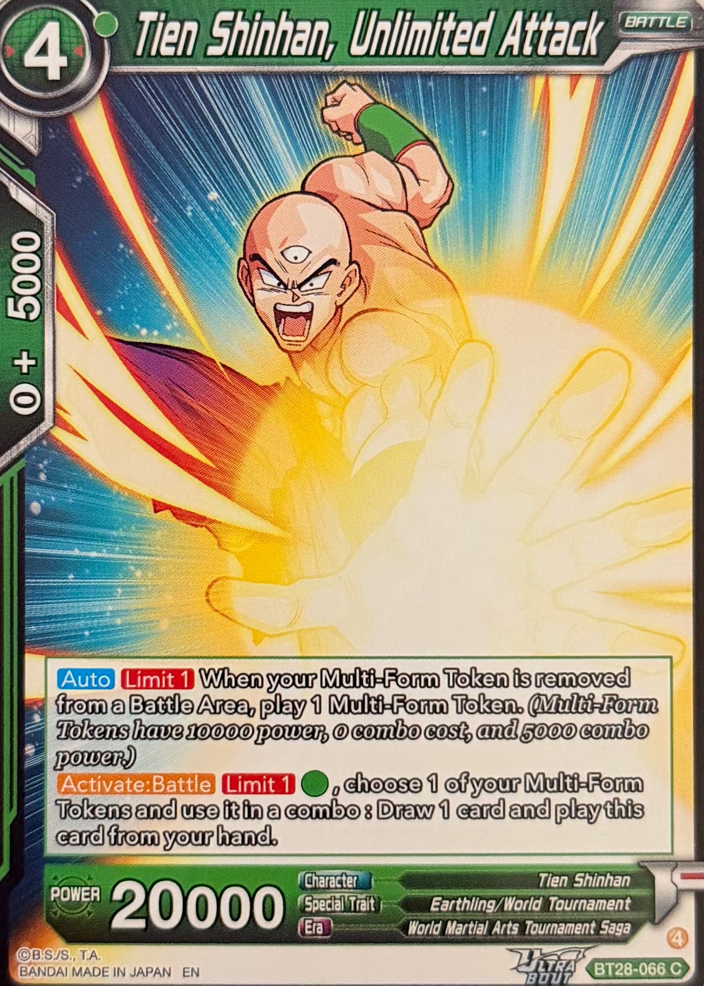 Dragon Ball Tcg Tien Shinhan, Unlimited Attack BT28-066