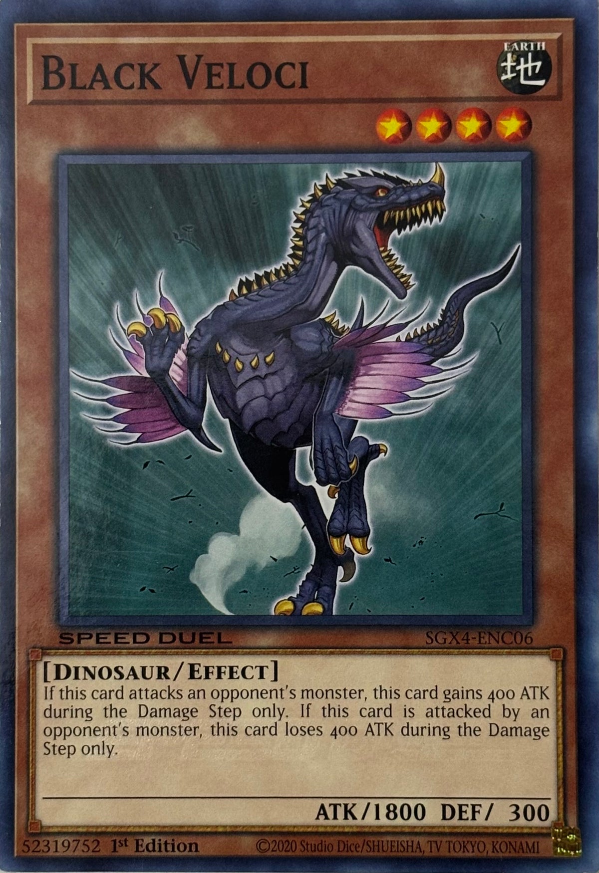 Yugioh! Black Veloci Sgx4-enc06 1st edition Speed Duel