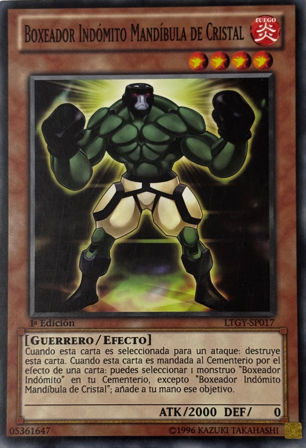 Yugioh! Boxeador Indomito Mandibula De Cristal Ltgy-sp017 1a edicion