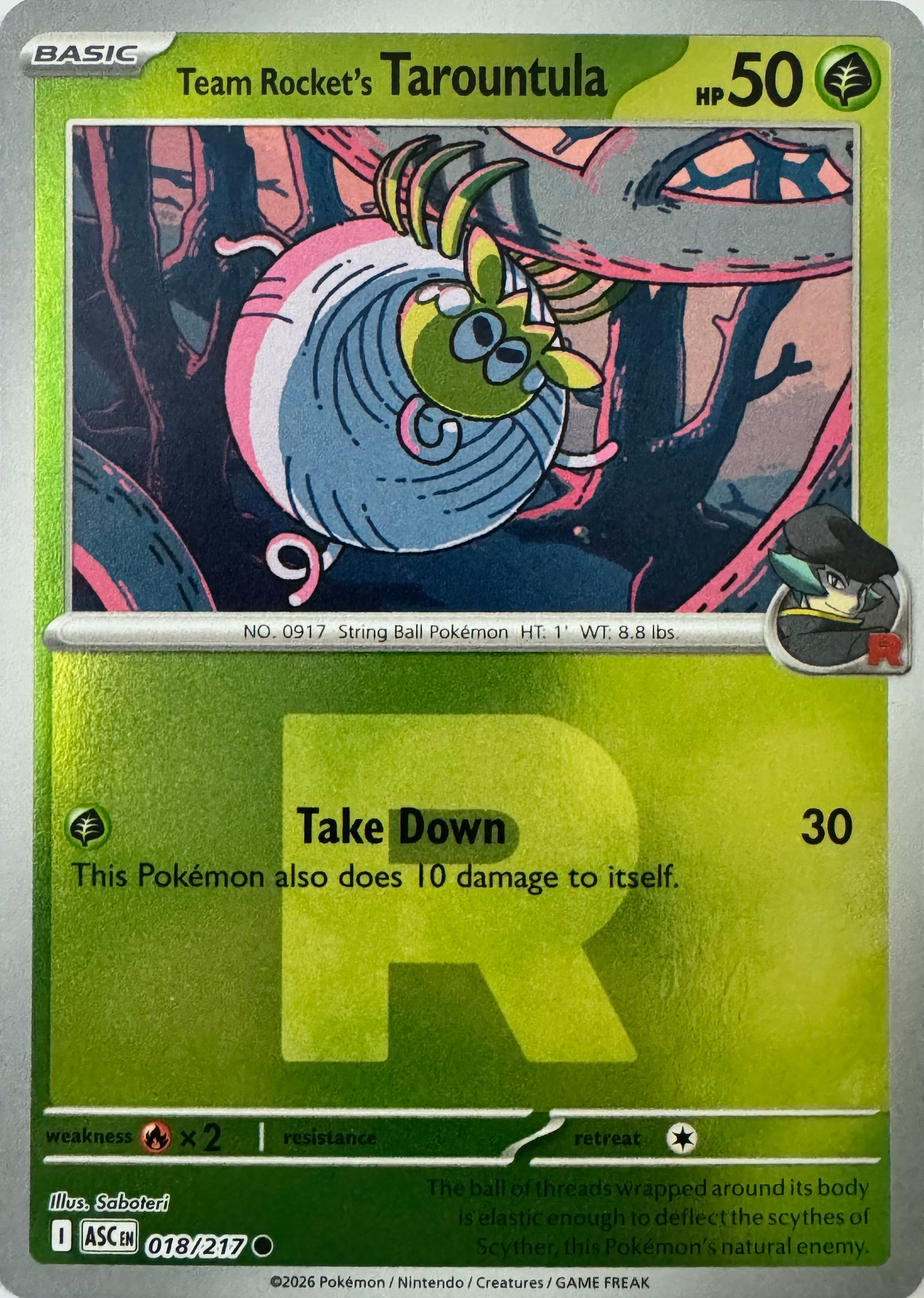 Pokemon Tcg Team Rocket’s Tarountula 018/217 (Team Rocket)
