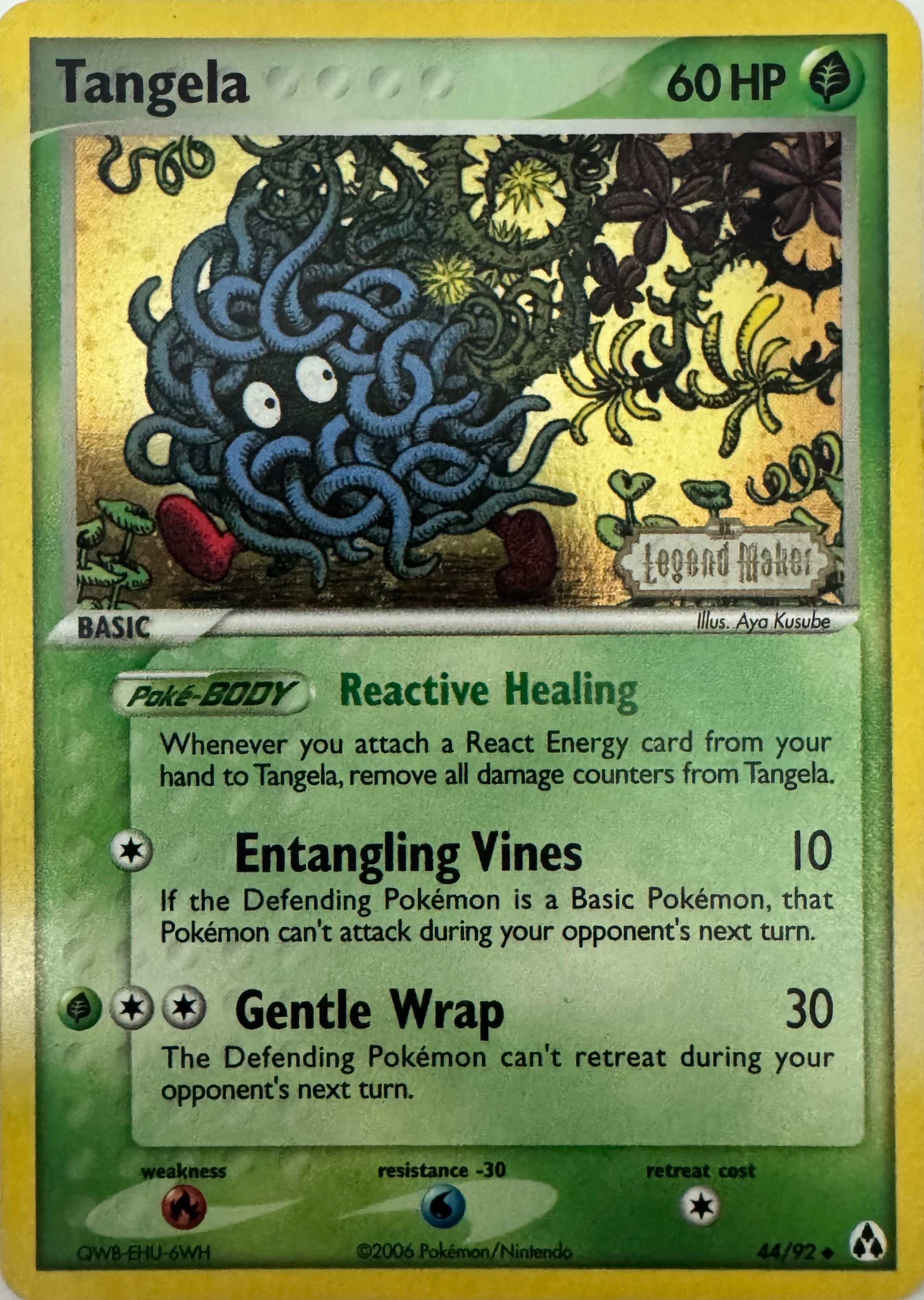 Pokemon Tcg Tangela 44/92 Holo (Legend Maker)
