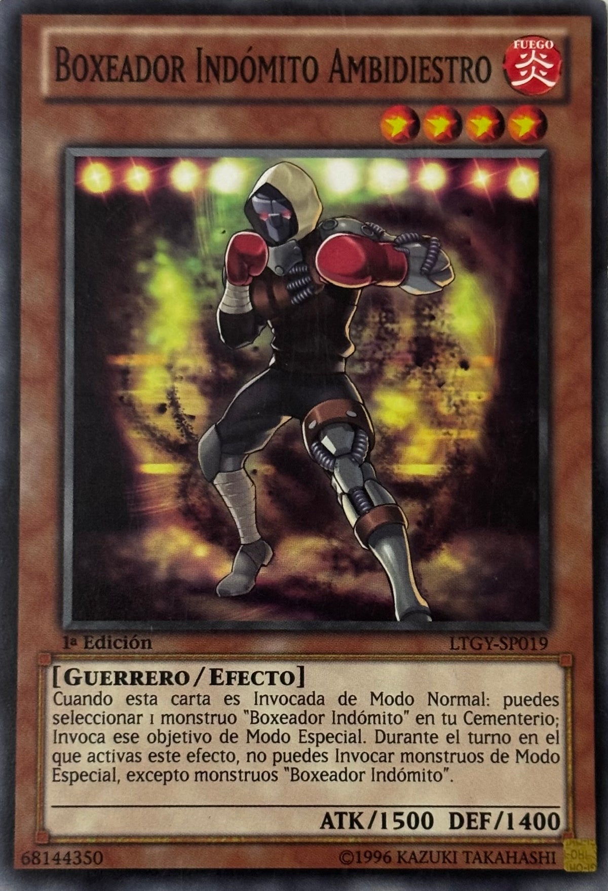 Yugioh! Boxeador Indomito Ambidiestro Ltgy-sp019 1a edicion