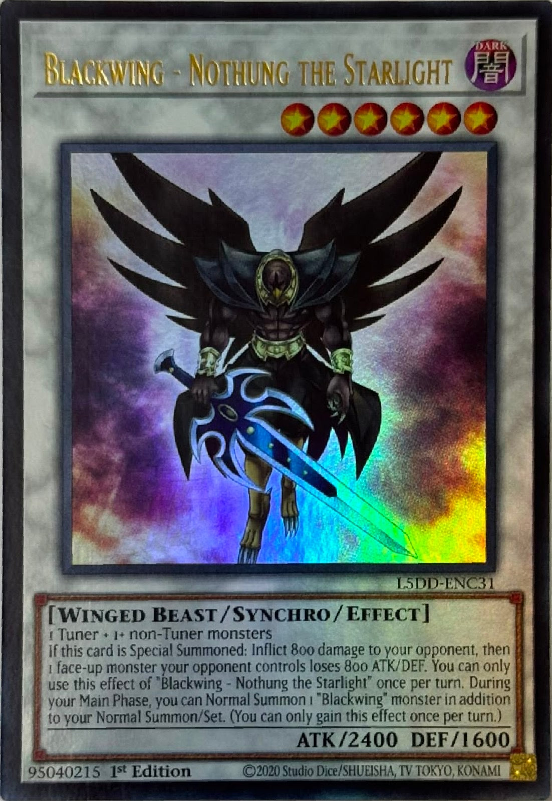 Yugioh! Blackwing - Nothung The Starlight L5dd-enc31 Ultra rare
