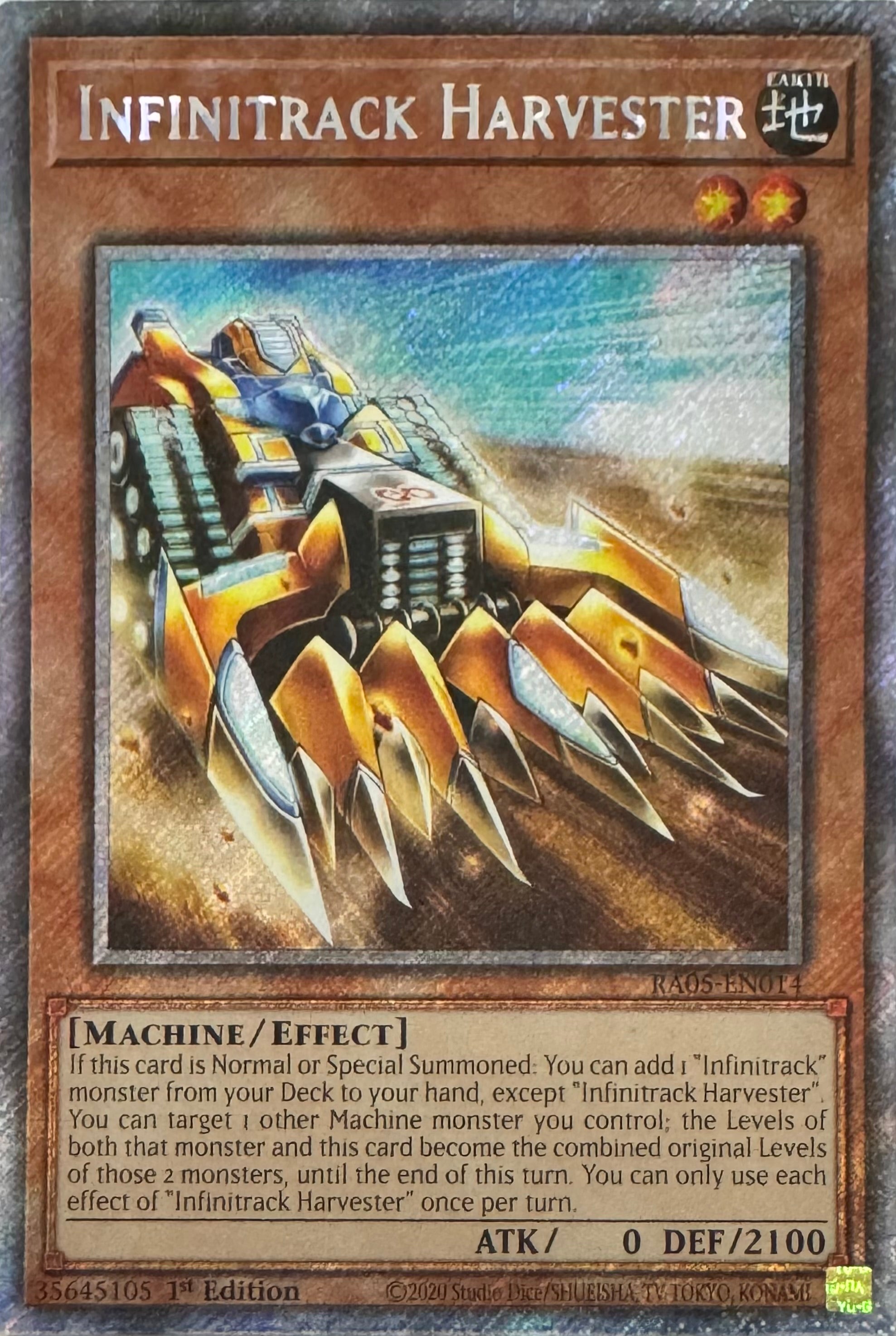 Yugioh! Infinitrack Harvester Ra05-en014 1st Edition Platinum