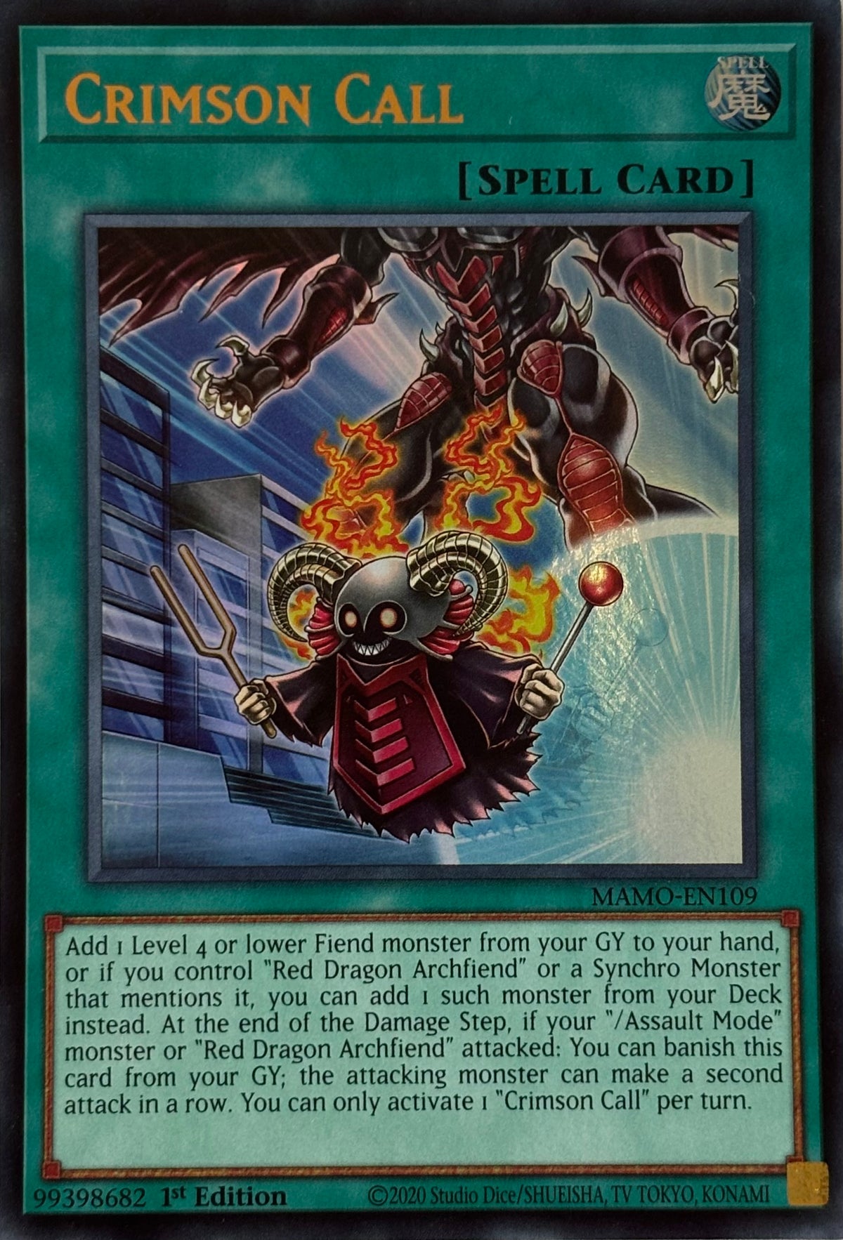 Yugioh! Crimson Call Mamo-en109 1st edition Ultra rare