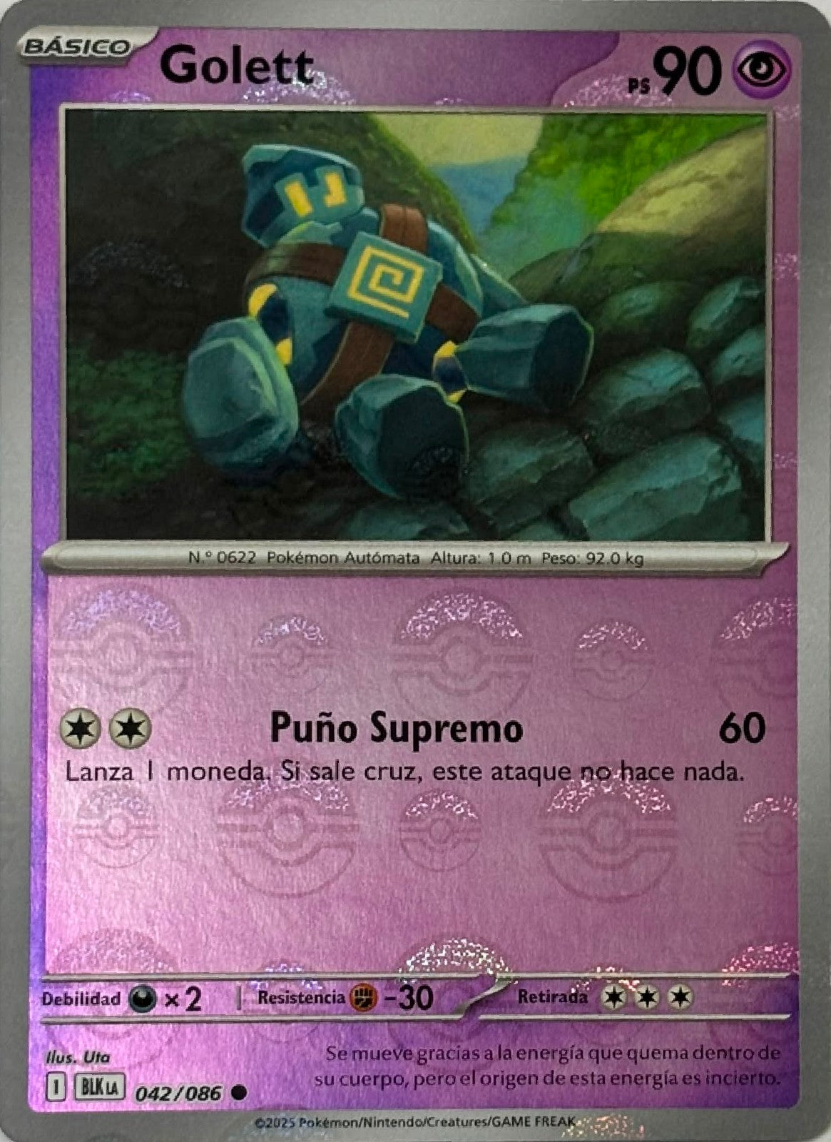 Pokemon Tcg Golett 042/086 (Poke ball pattern) Español