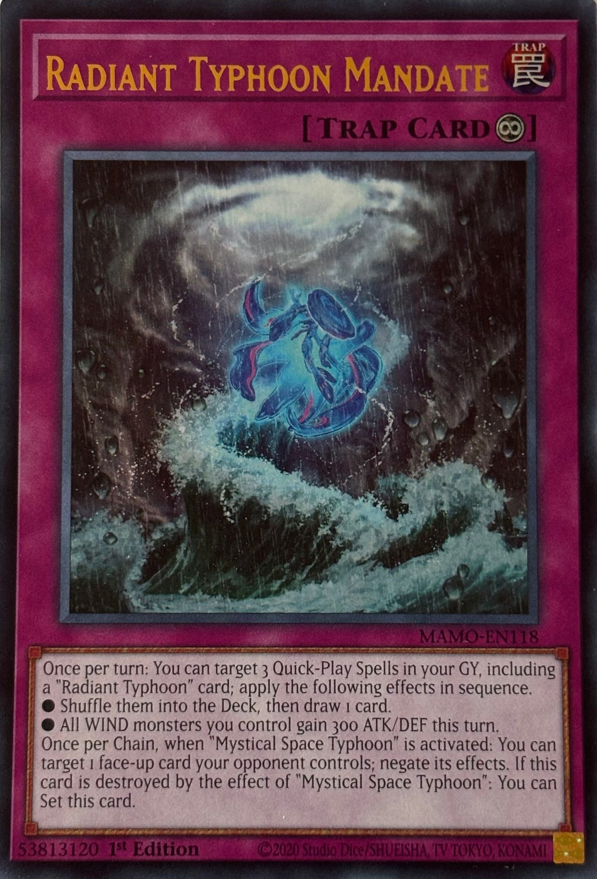 Yugioh! Radiant Typhoon Mandate Mamo-en118 1st Edition Ultra rare