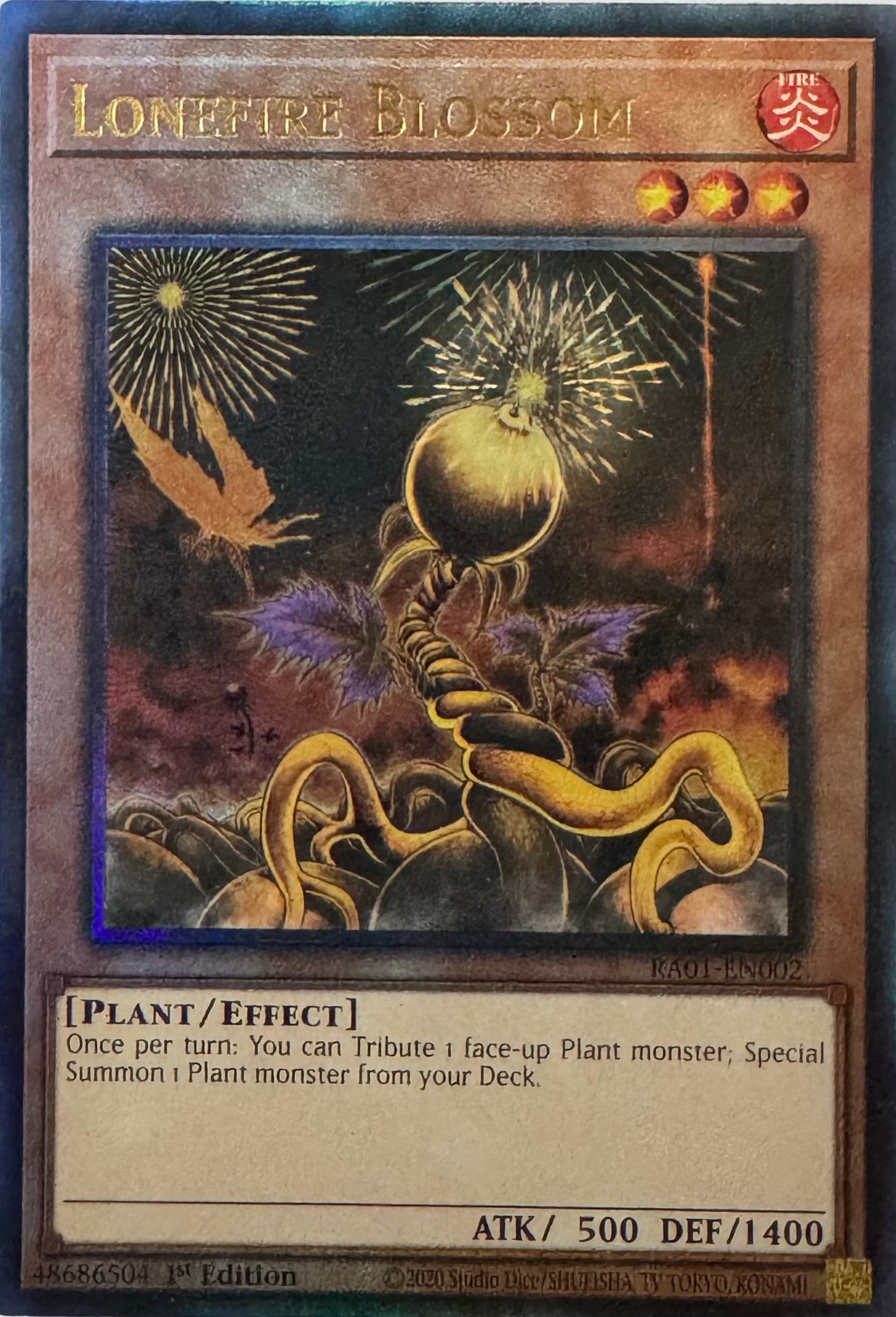 Yugioh! Lonefire Blossom Ra01-En002 1st Edition Ultimate