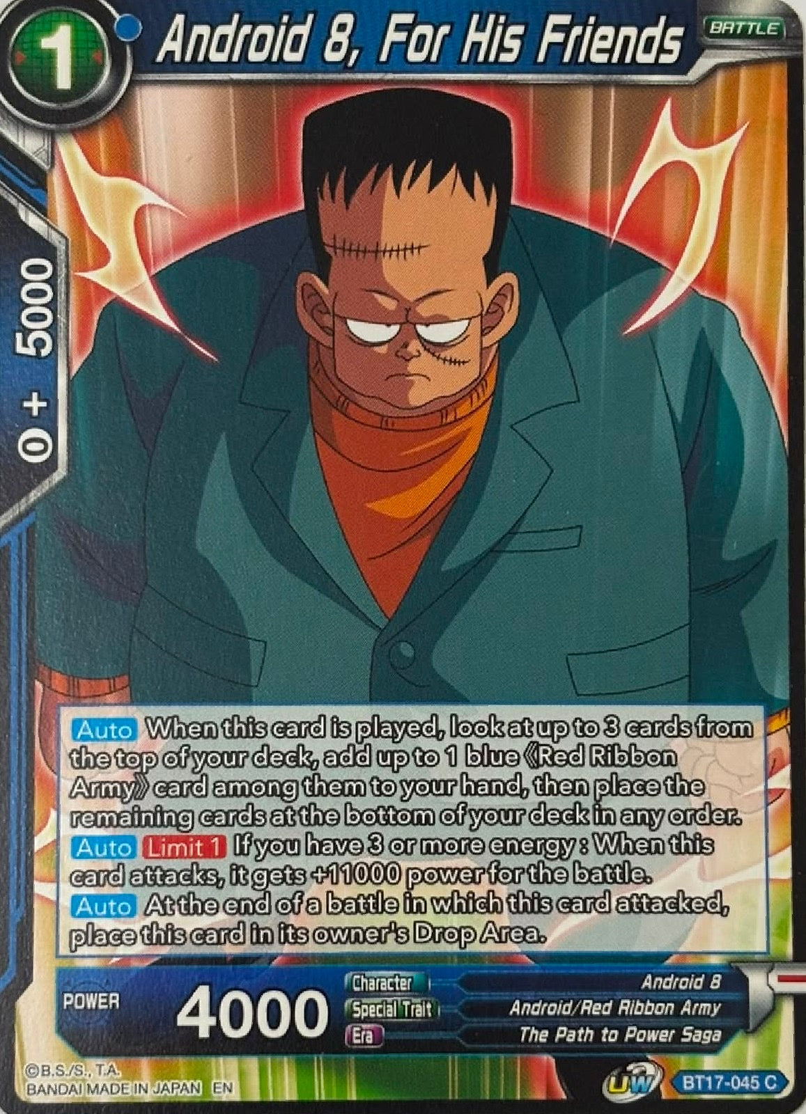 Dragon Ball Tcg Android 18, For His Friends Bt17-045