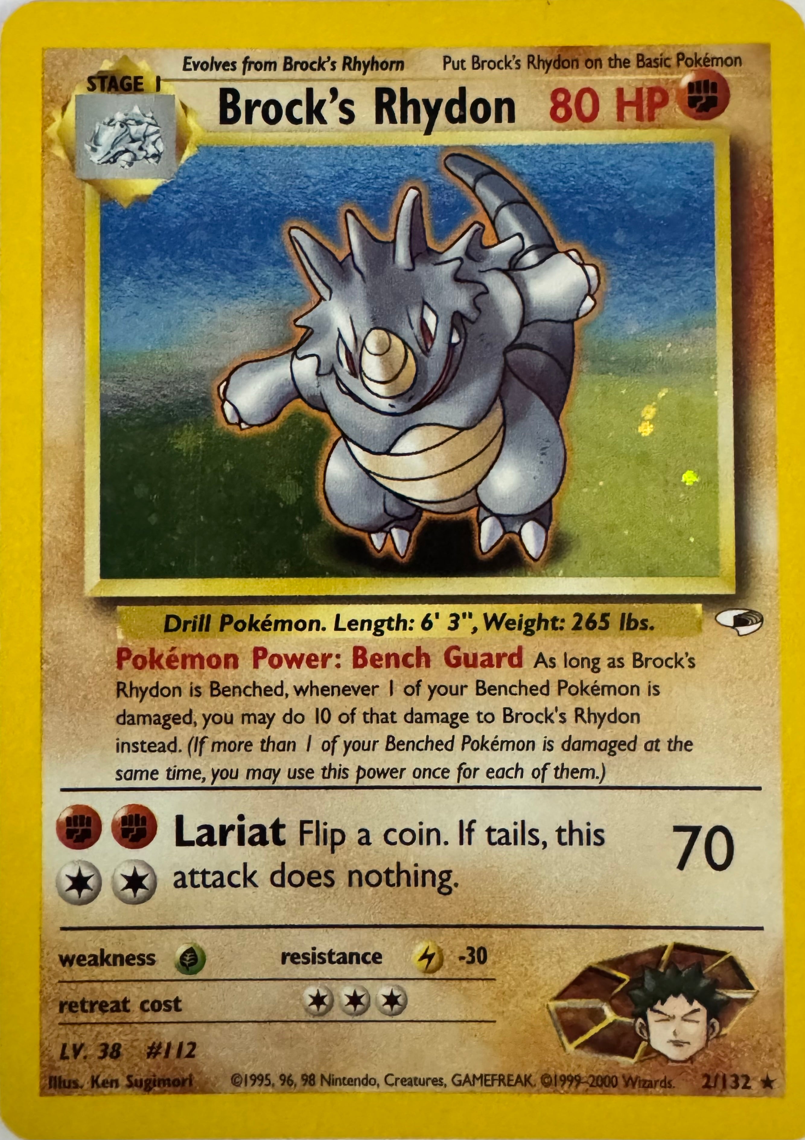 Pokemon Tcg Brock’s Rhydon 2/132 Holo