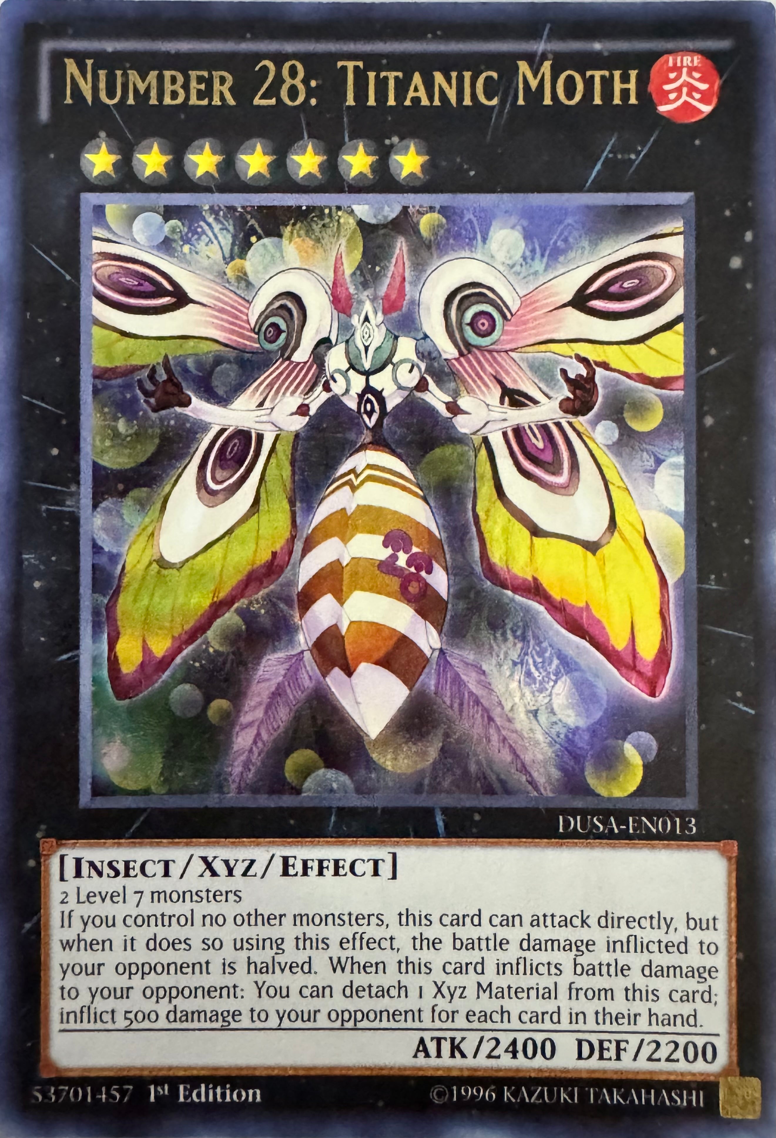 Yugioh! Number 28: Titanic Moth Dusa-En013 1st Edition Ultra