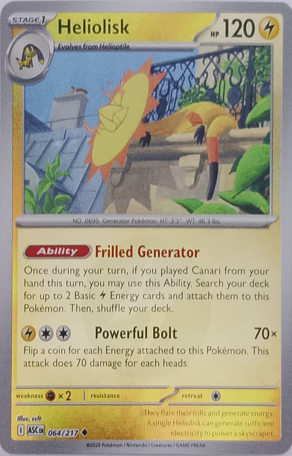 Pokemon tcg Heliolisk 064/217 (energy symbol)