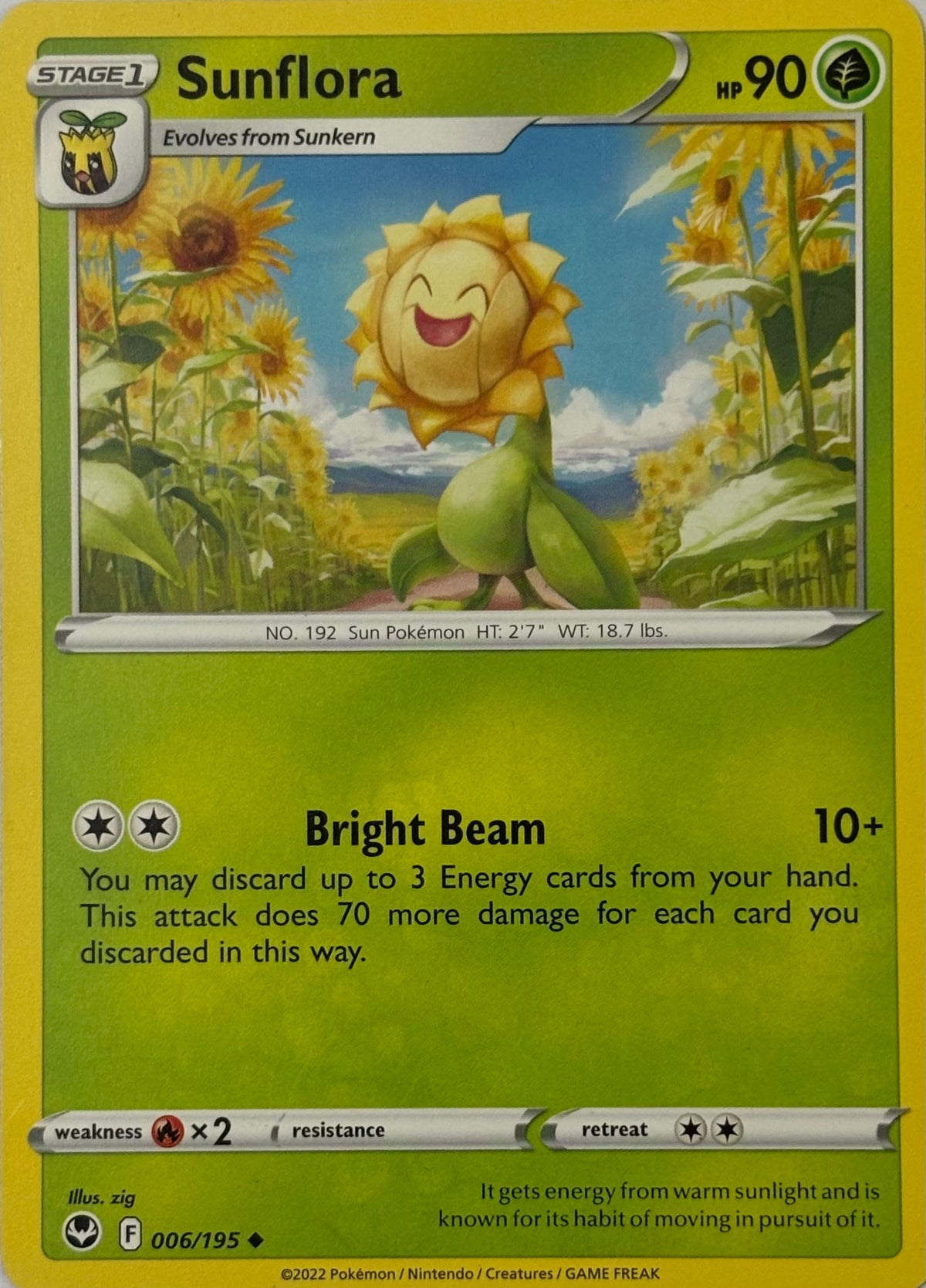 Pokemon Tcg Sunflora 006/195