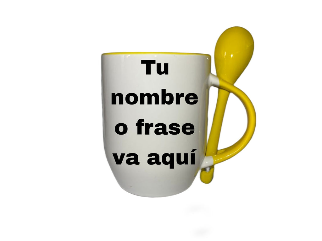 Taza Con Cuchara Amarillo Princesa Pocahontas