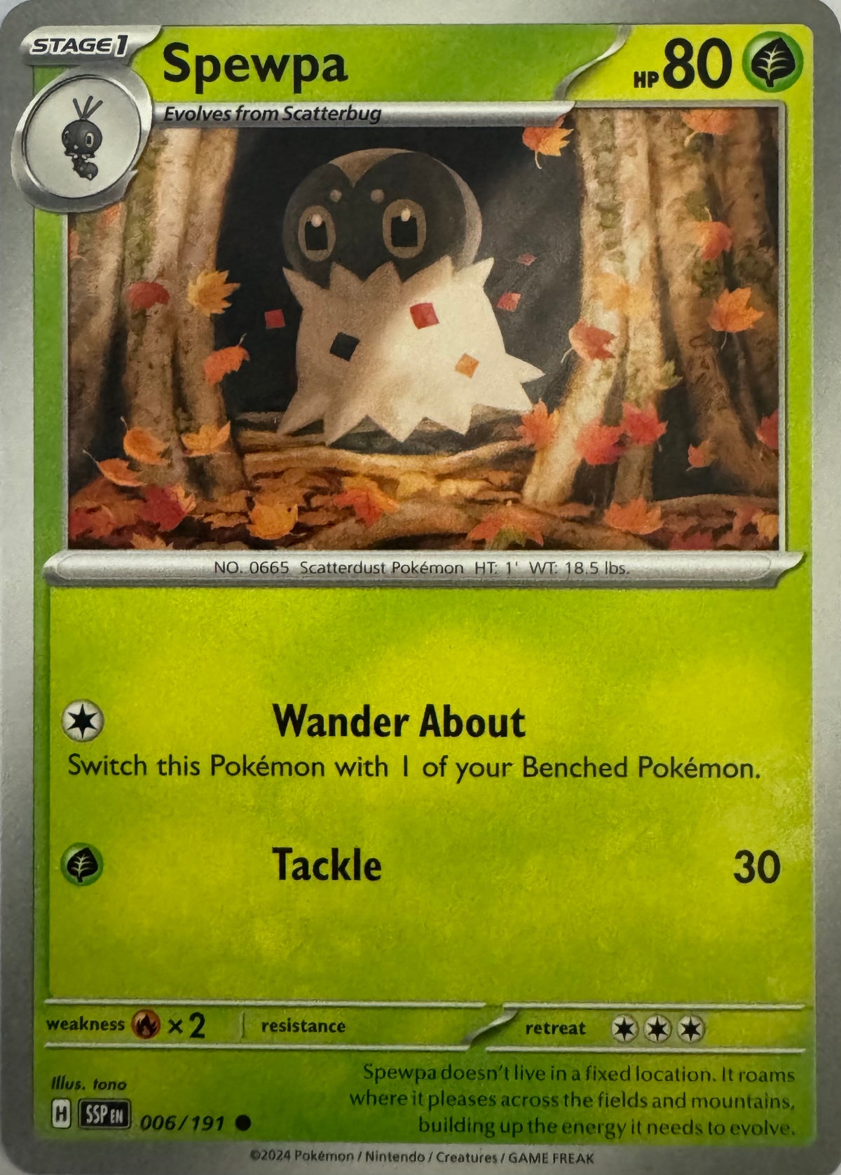 Pokemon Tcg Spewpa 006/191