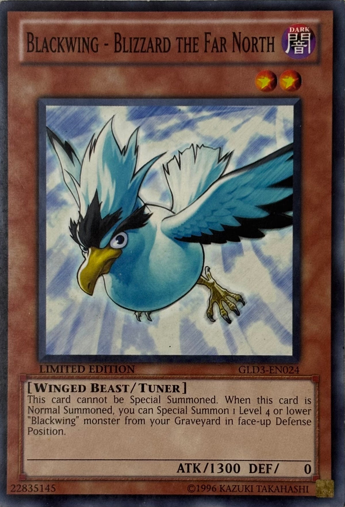 Yugioh! Blackwing - Blizzard The Far North Gld3-en024 Limited Edition