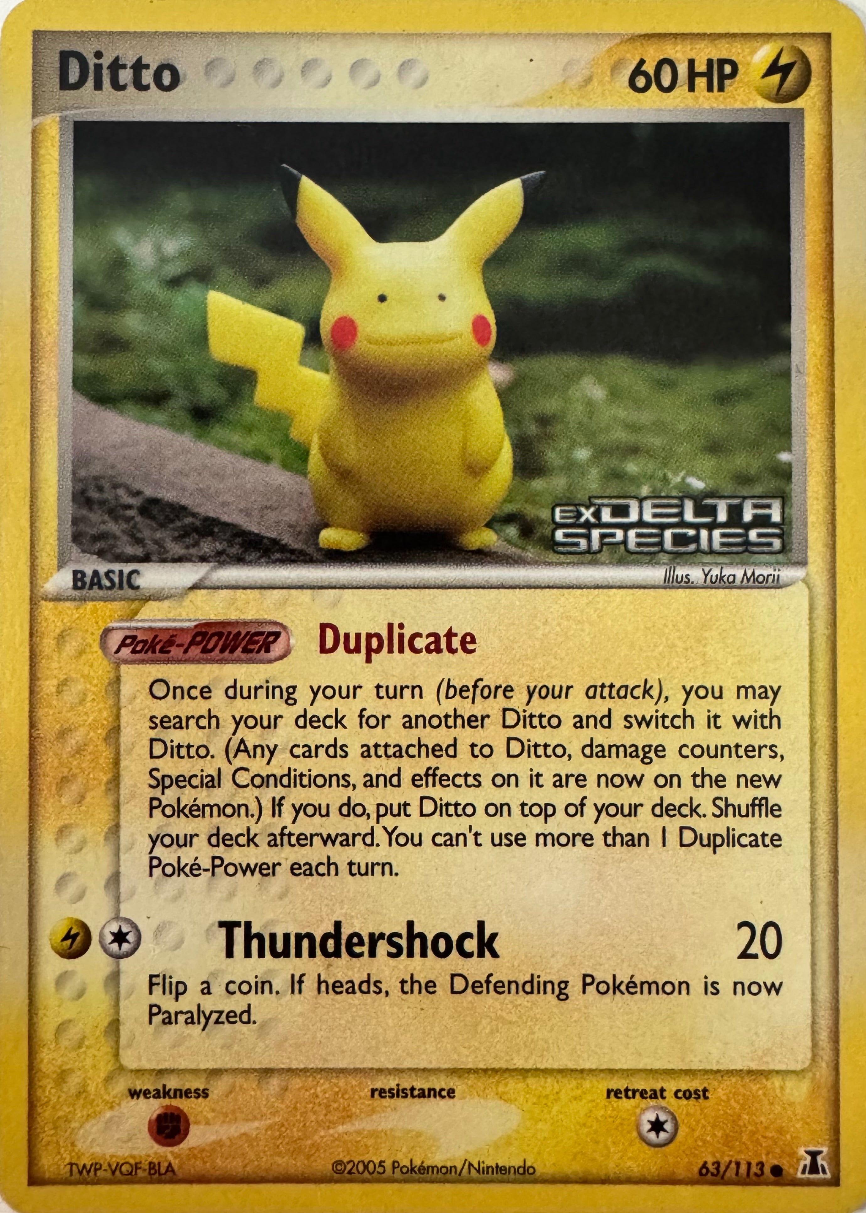 Pokemon Tcg Ditto (Pikachu) 63/113 Holo (Ex Delta Species)