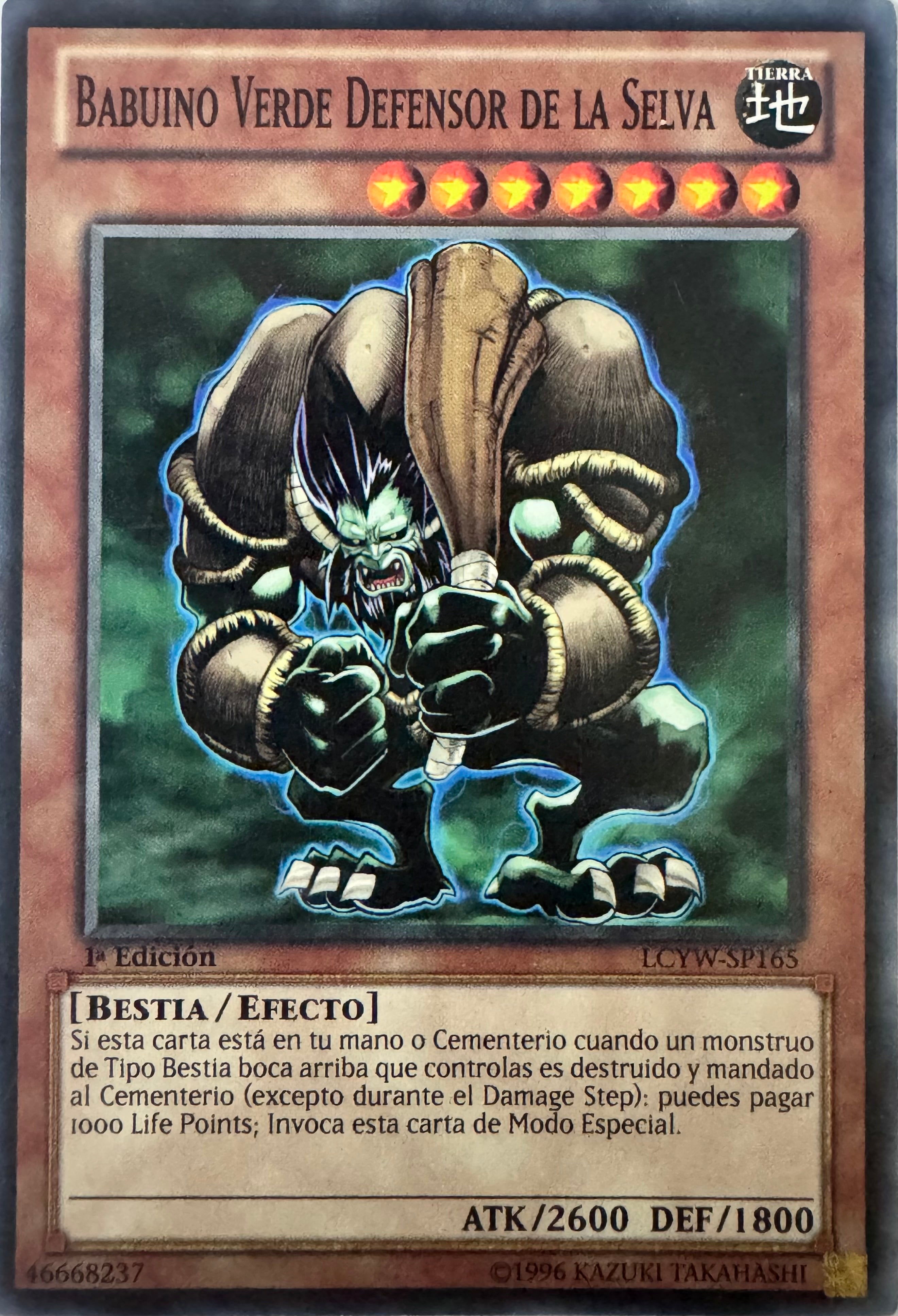 Yugioh! Babuino Verde Defensor De La Selva Lcyw-sp165 1a Edición