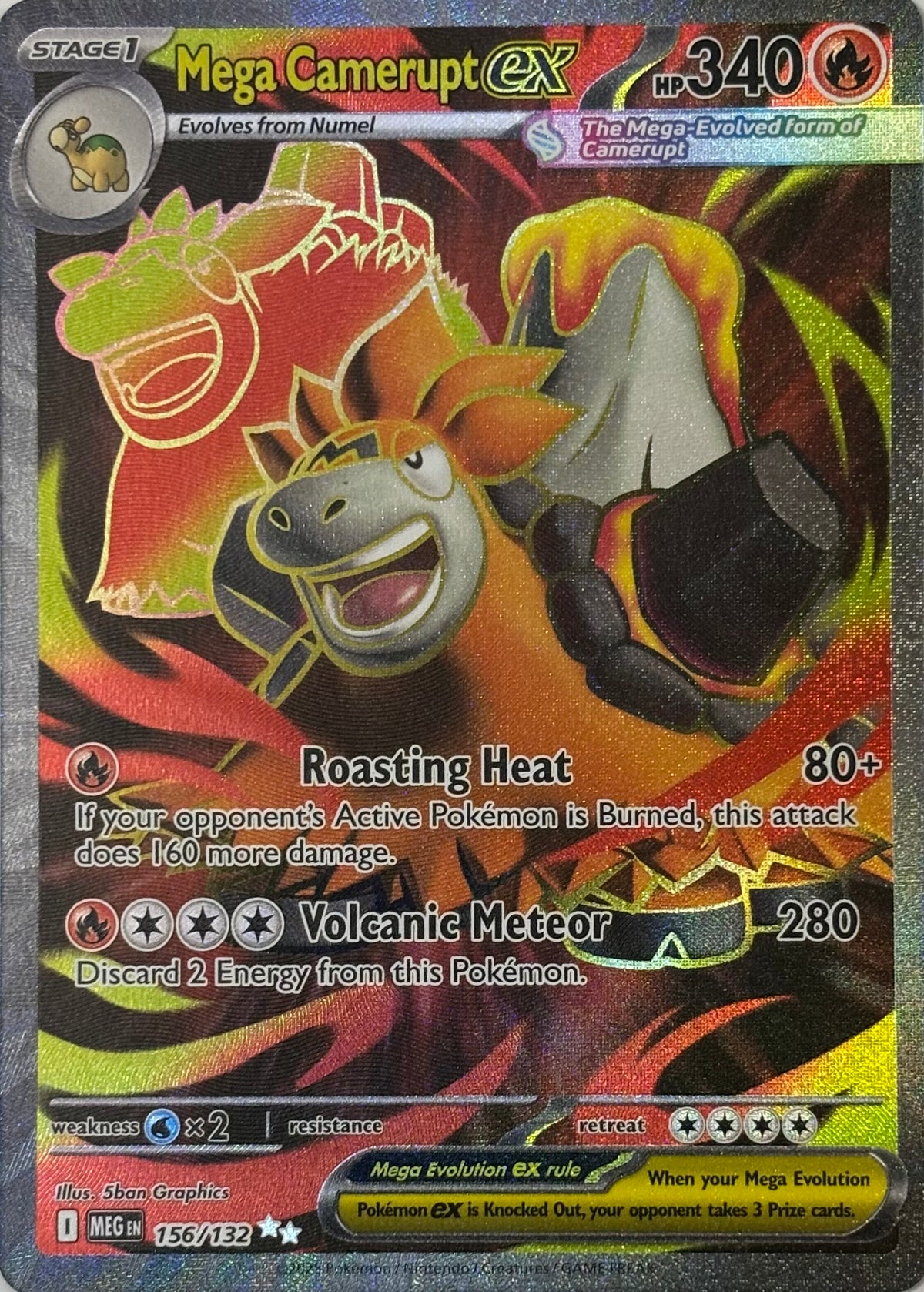 Pokemon Tcg Mega Camerupt ex 156/132 Ultra rare