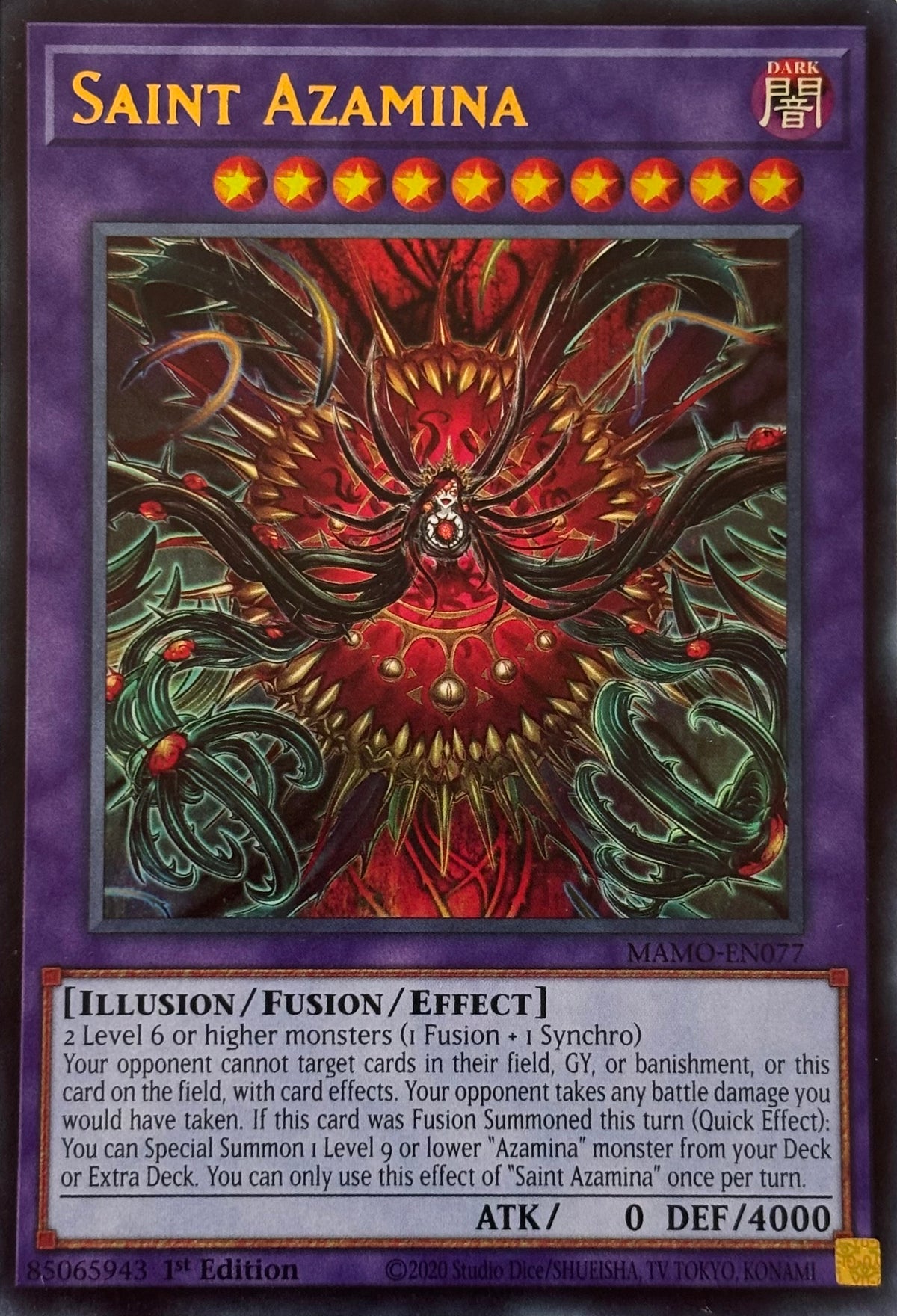 Yugioh! Saint Azamina Mamo-en077 1st edition Ultra rare