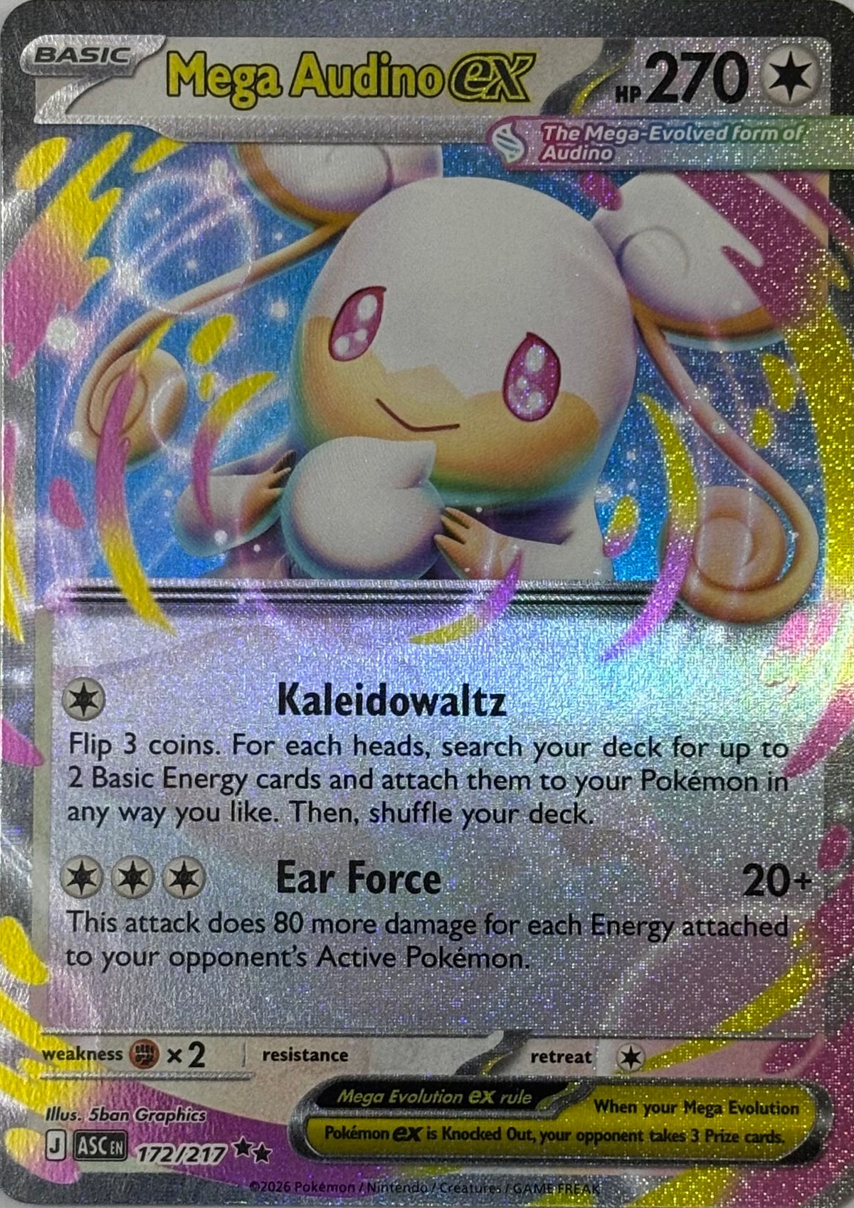 Pokemon Tcg Mega Audino Ex 172/217 Ultra rare
