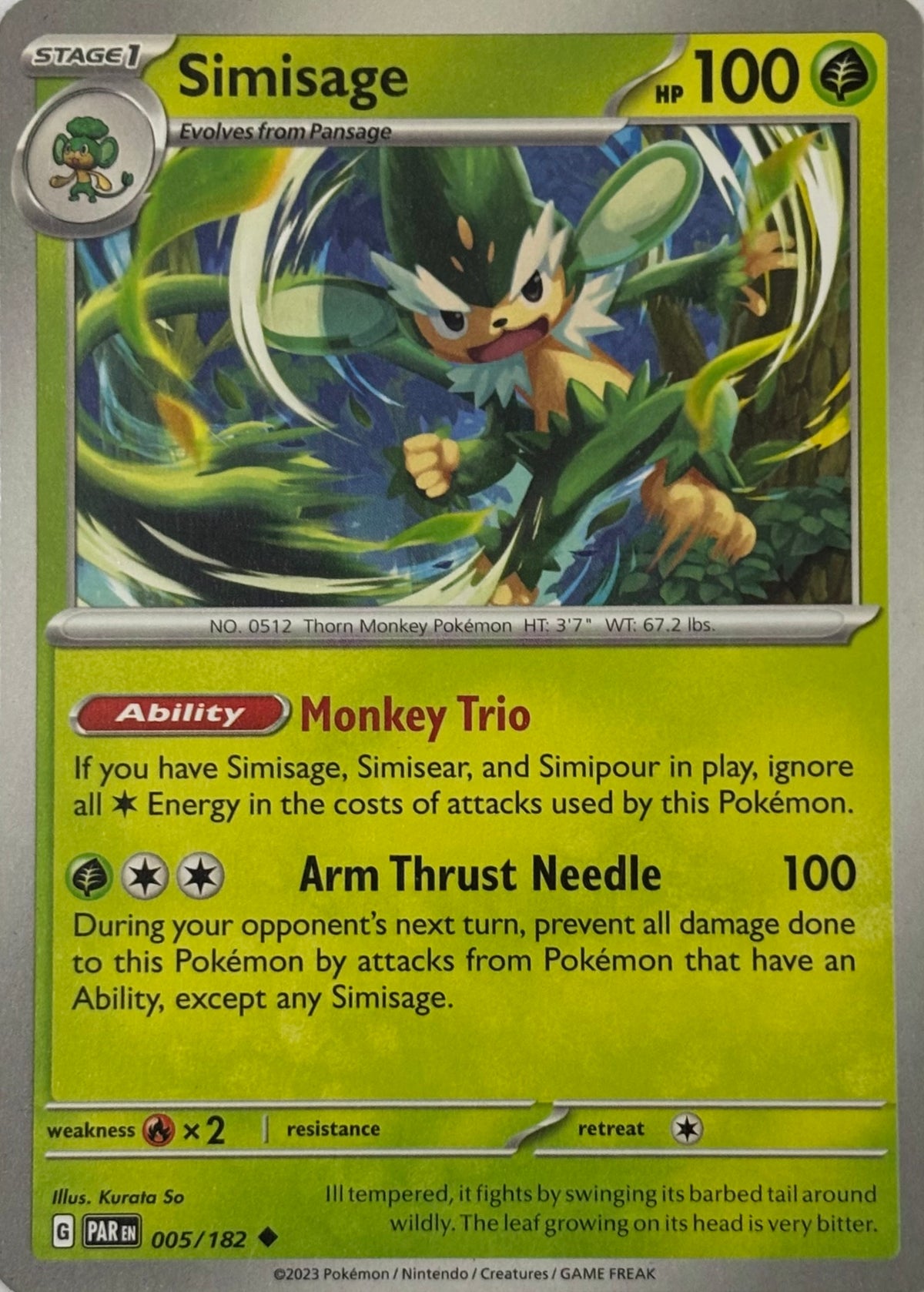 Pokemon Tcg Simisage 005/182