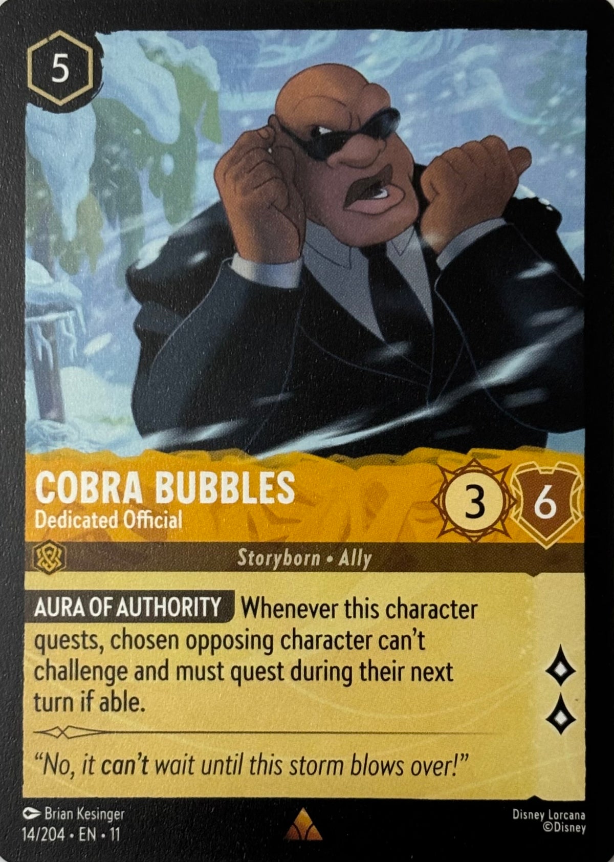 Disney Lorcana Cobra Bubbles 14/204