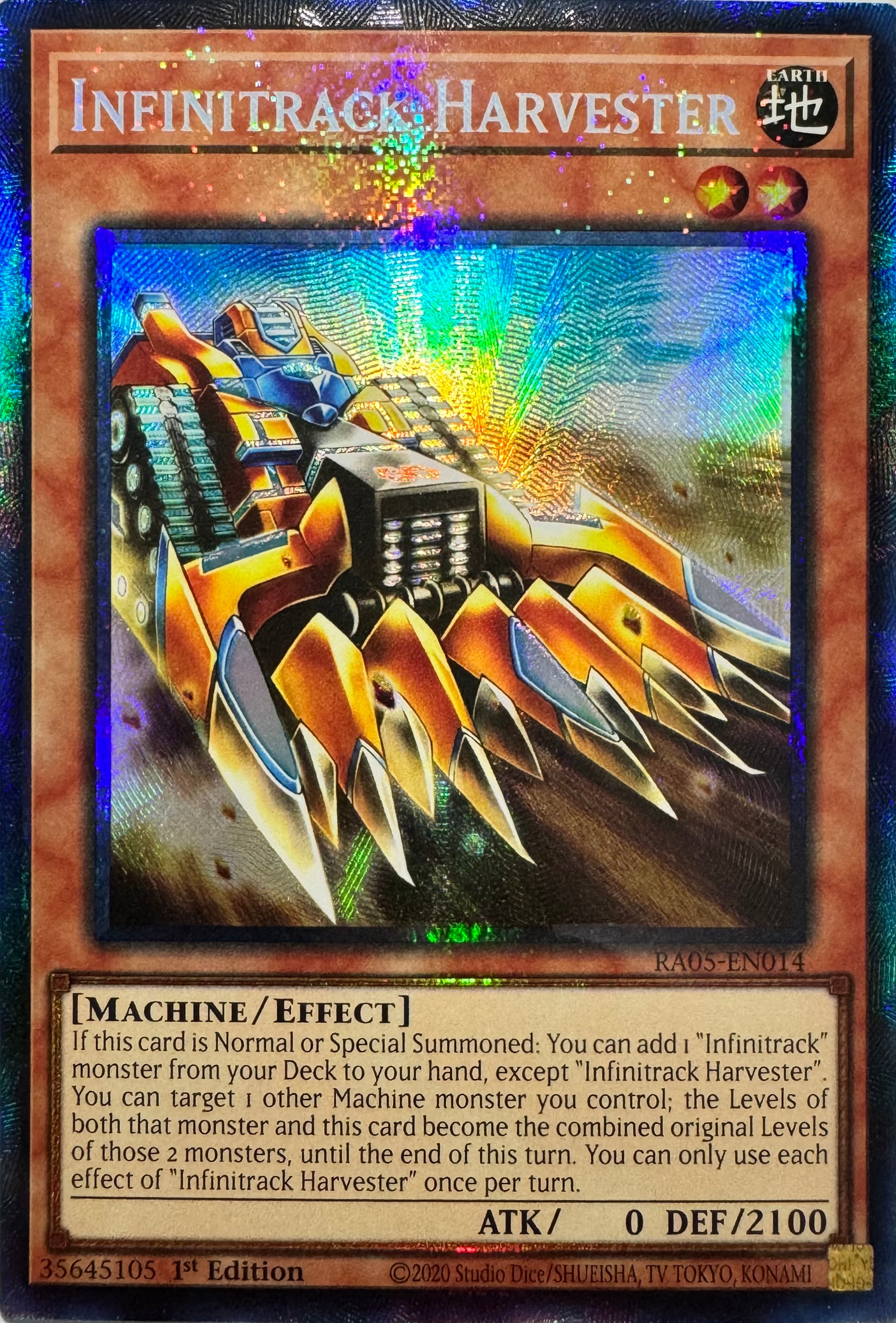 Yugioh! Infinitrack Harvester Ra05-en014 1st Edition Collector