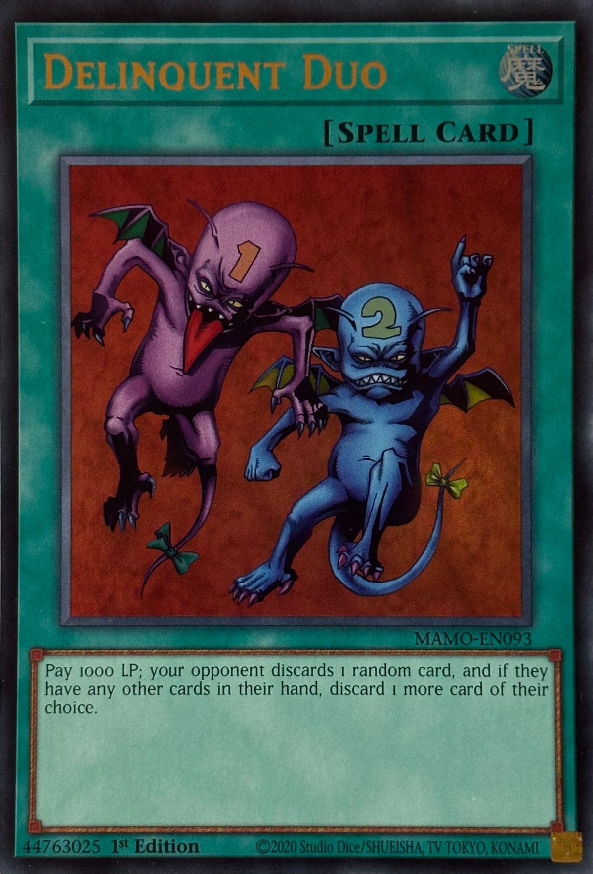 Yugioh! Delinquent Duo Mamo-en093 1st edition Ultra rare