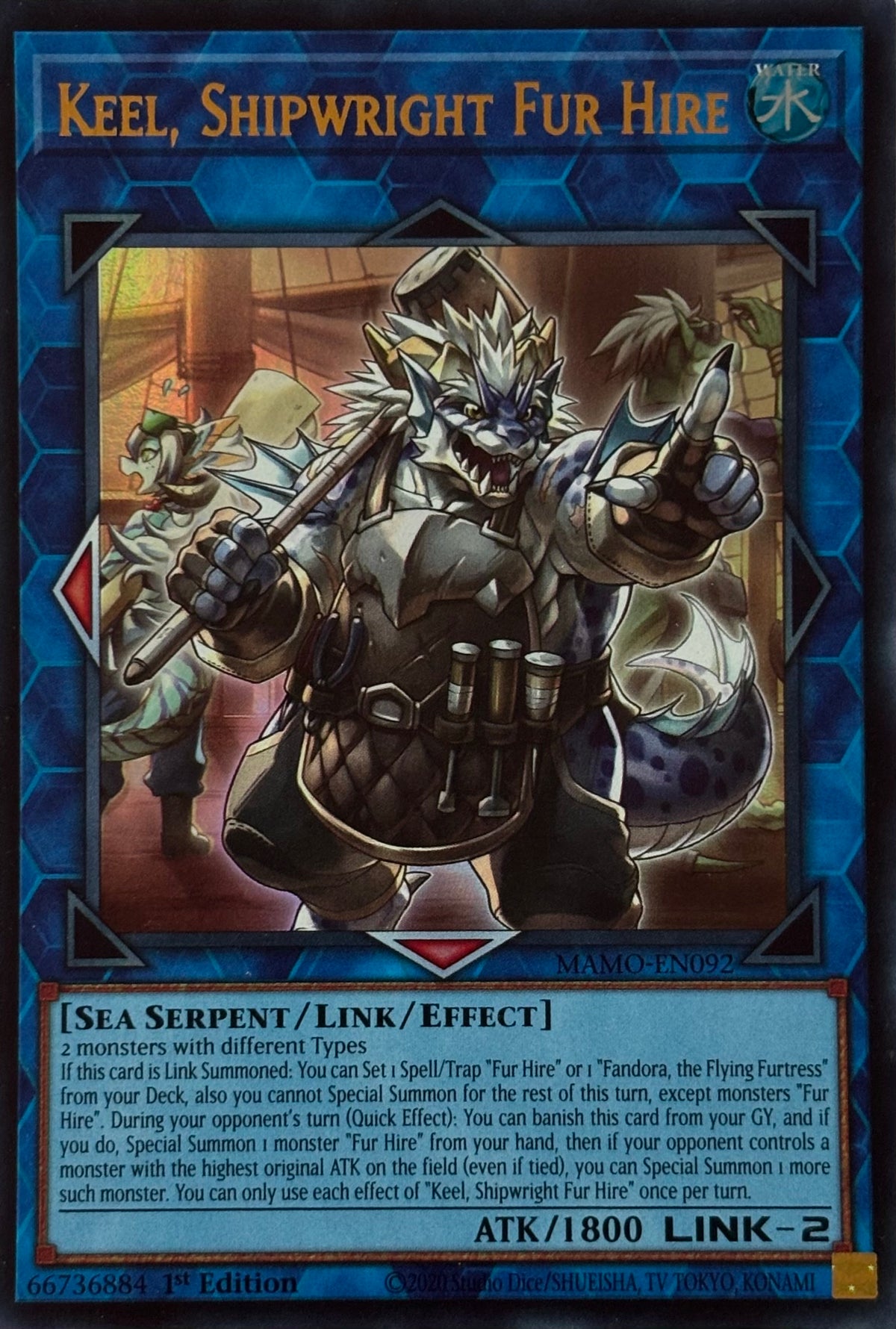 Yugioh! Keel, Shipwright Fur Hire Mamo-en092 1st edition Ultra rare
