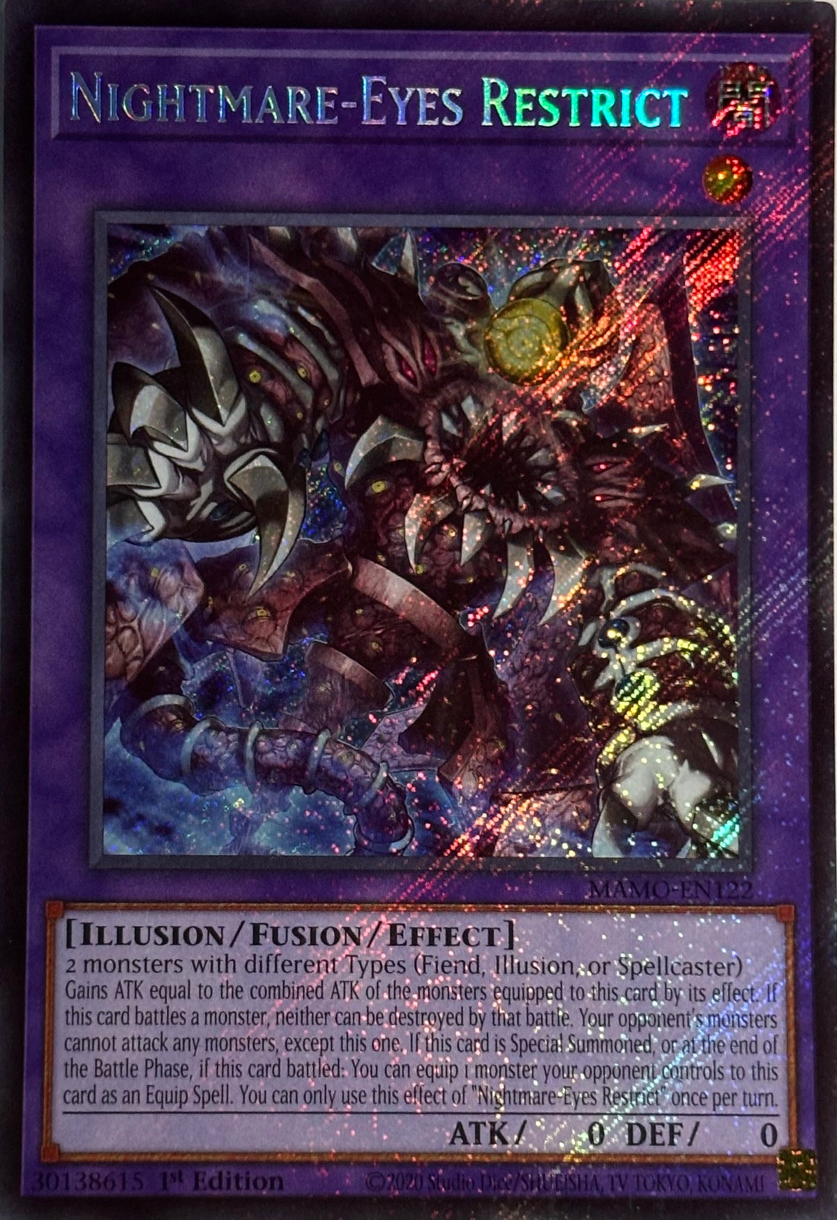 Yugioh! Nightmare-Eyes Restrict Mamo-en122 1st edition Secret rare