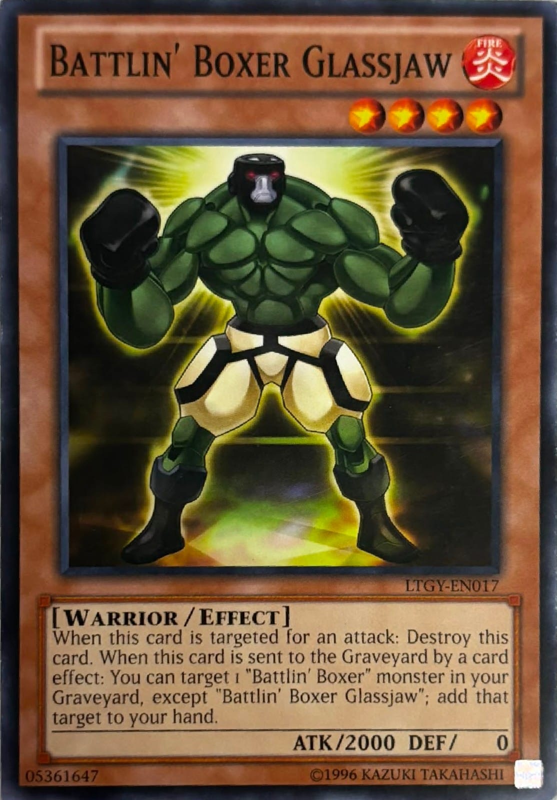 Yugioh! Battlin’ Boxer Glassjaw Ltgy-en017 Comun