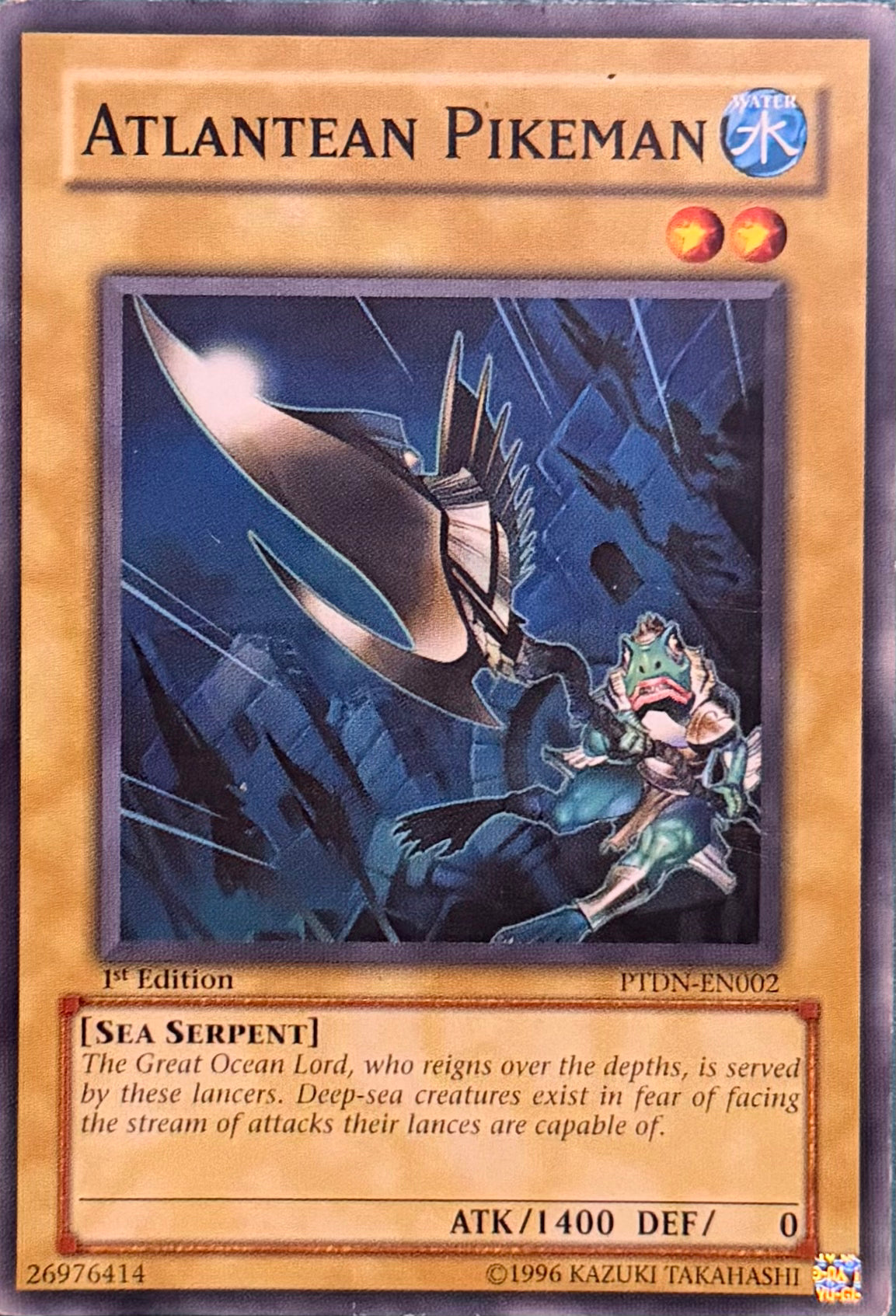Yugioh! Atlantean Pikeman PTDN-EN002 1st Edition