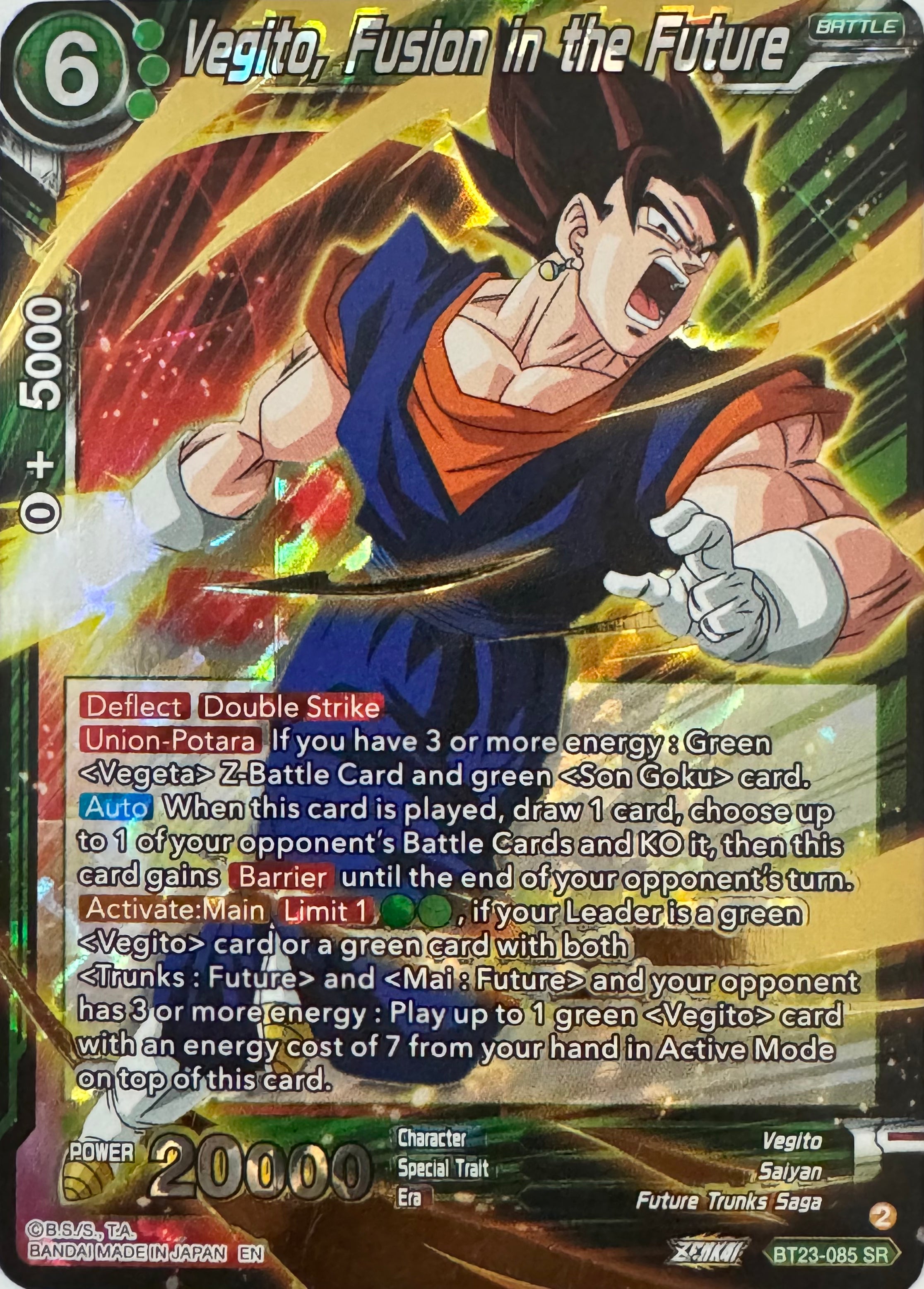 Dragon Ball Tcg Vegito, Fusion In The Future Bt23-085 Foil