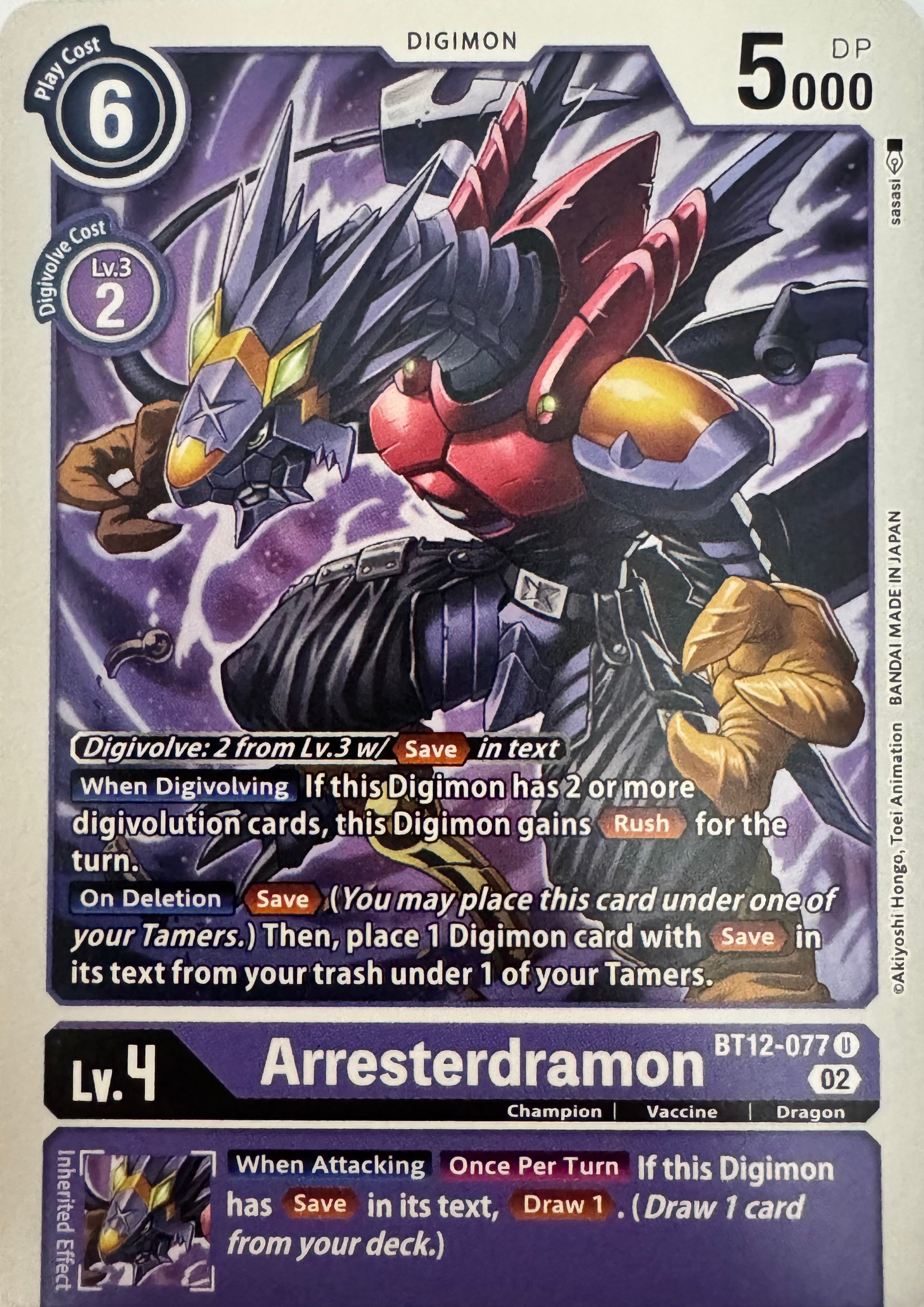 Digimon Tcg Arresterdramon Bt12-077