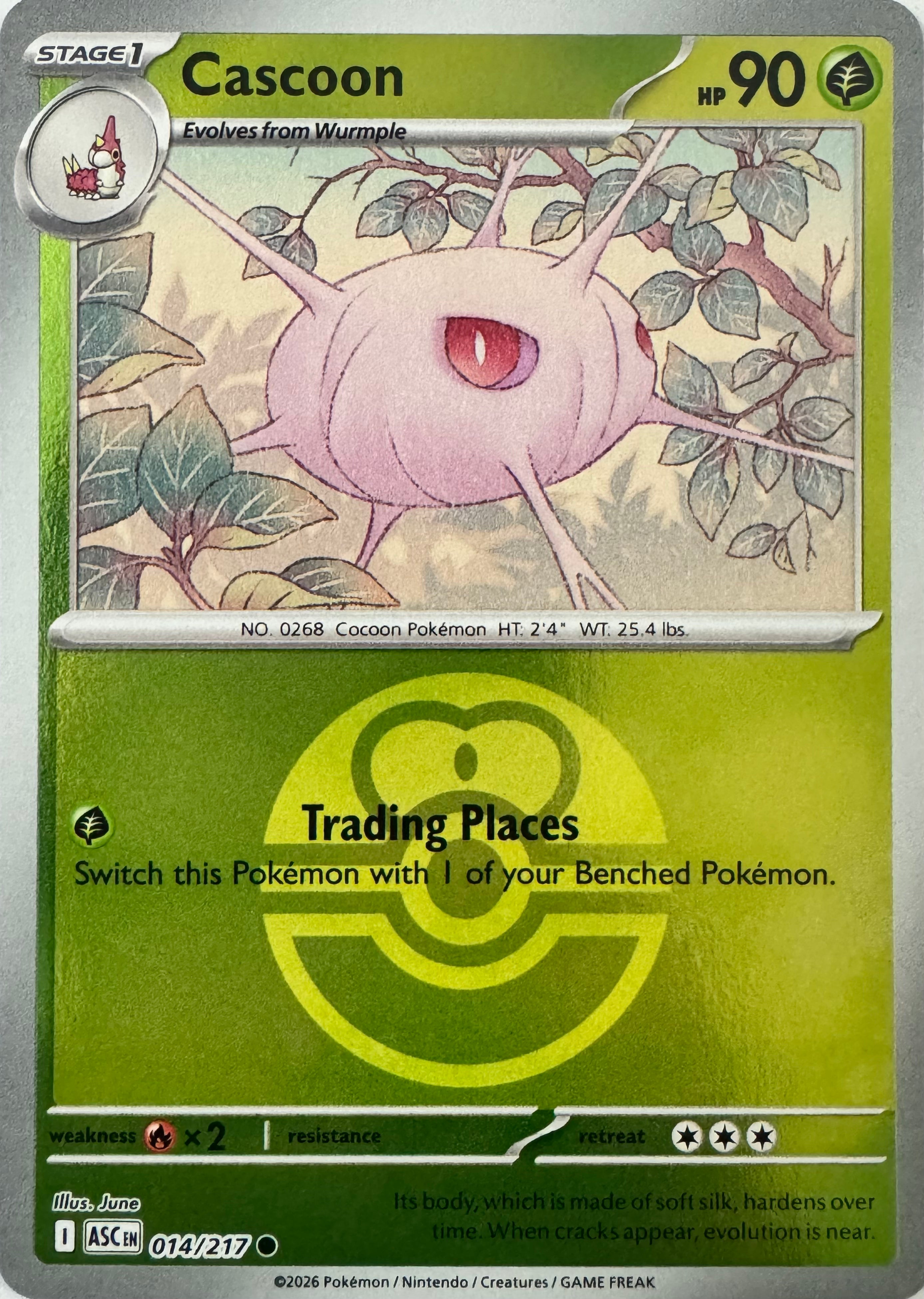 Pokemon Tcg Cascoon 014/217 (Love Ball)