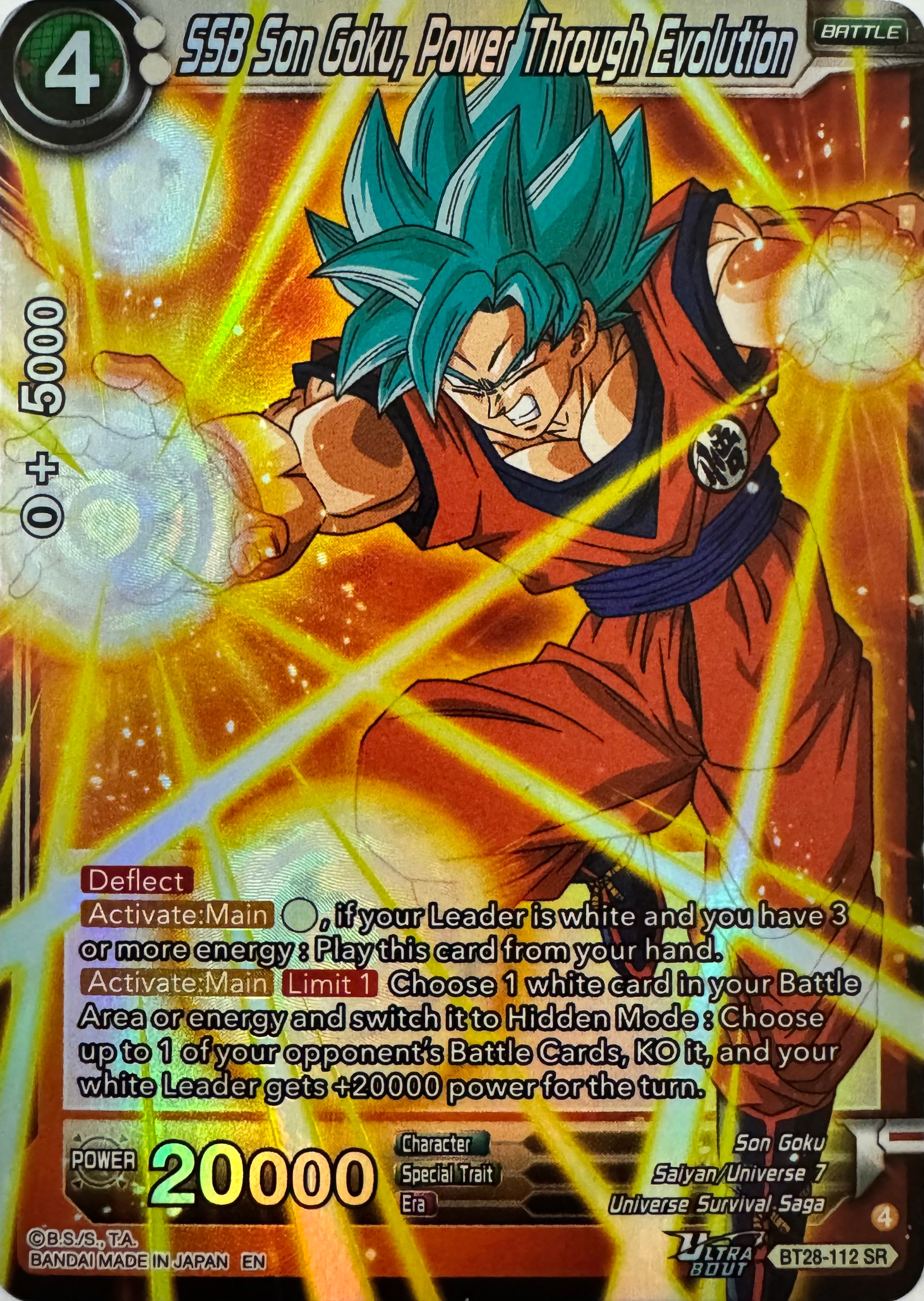 Dragon Ball Tcg Ssb Son Goku, Power Through Evolution Bt28-112 Foil