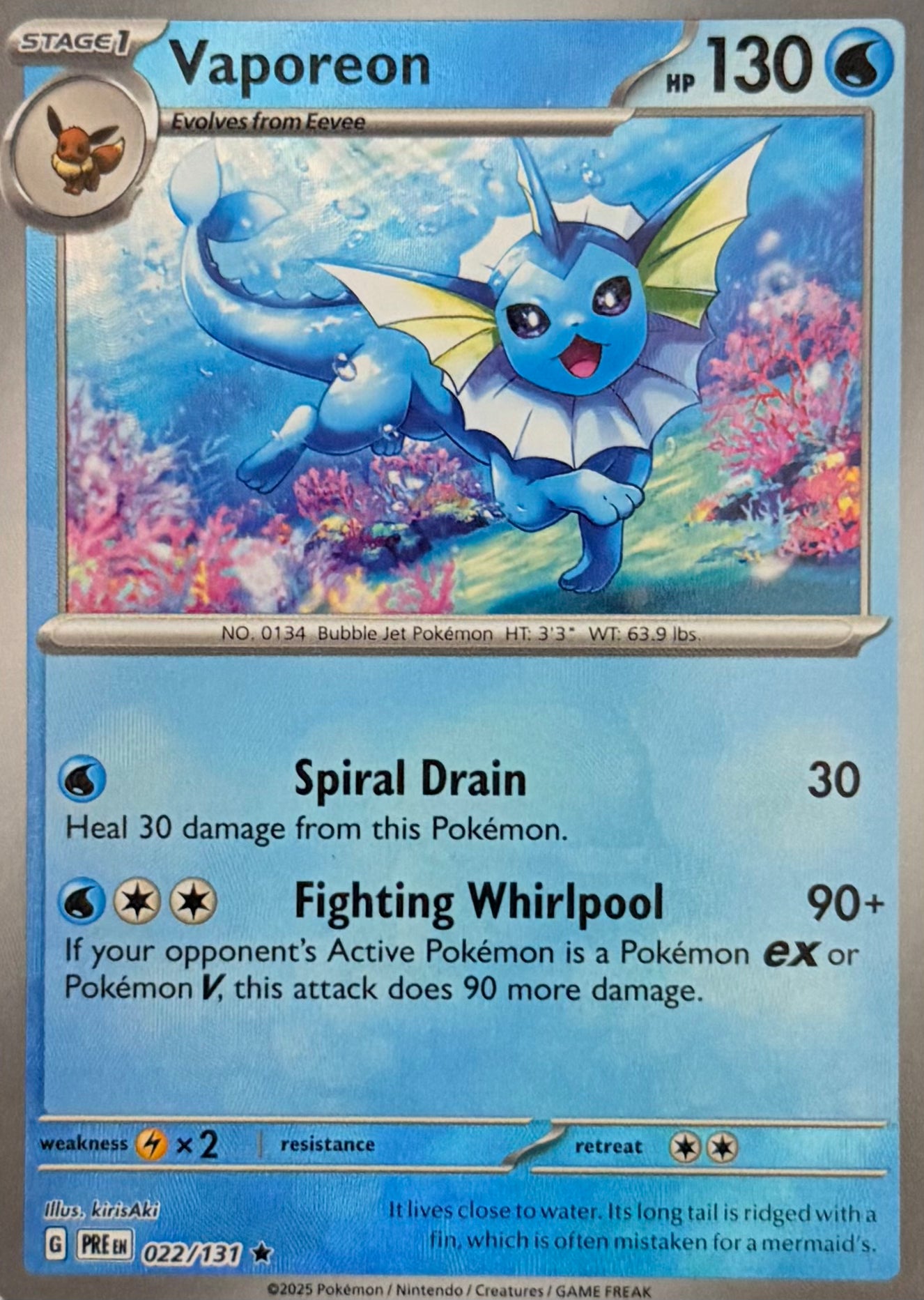 Pokemon Tcg Vaporeon 022/131 Master Ball