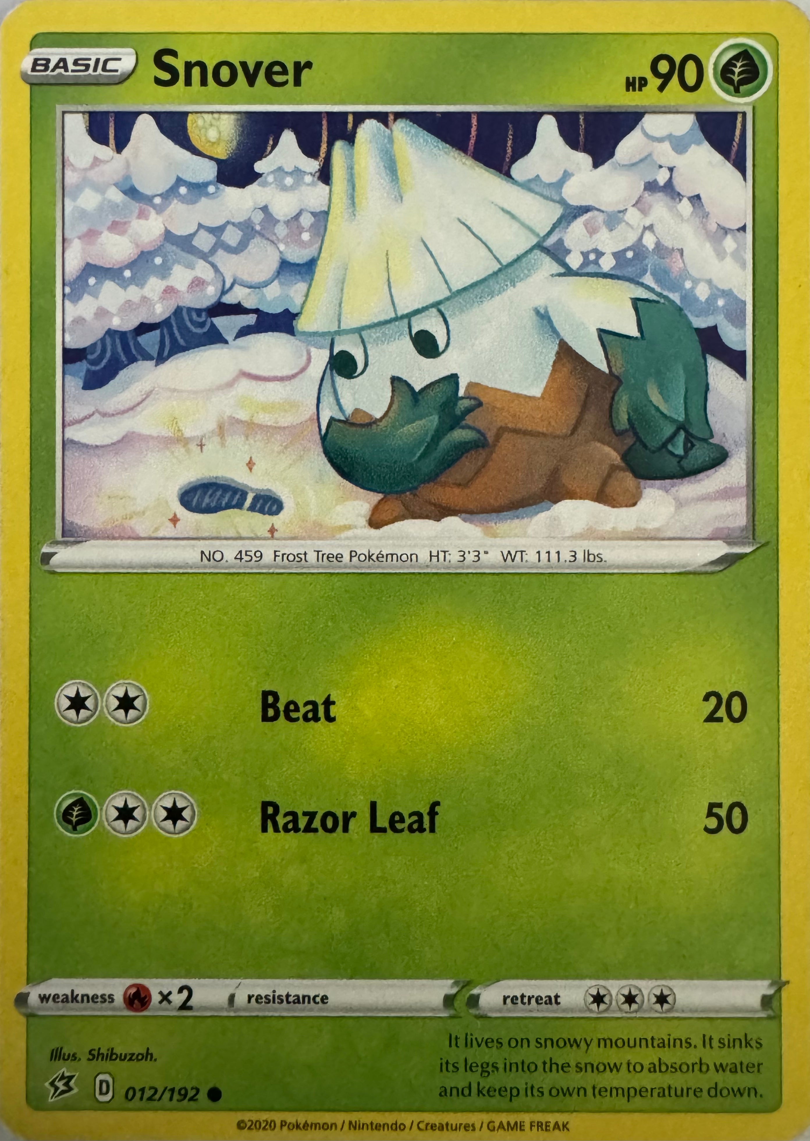 Pokemon Tcg Snover 012/192