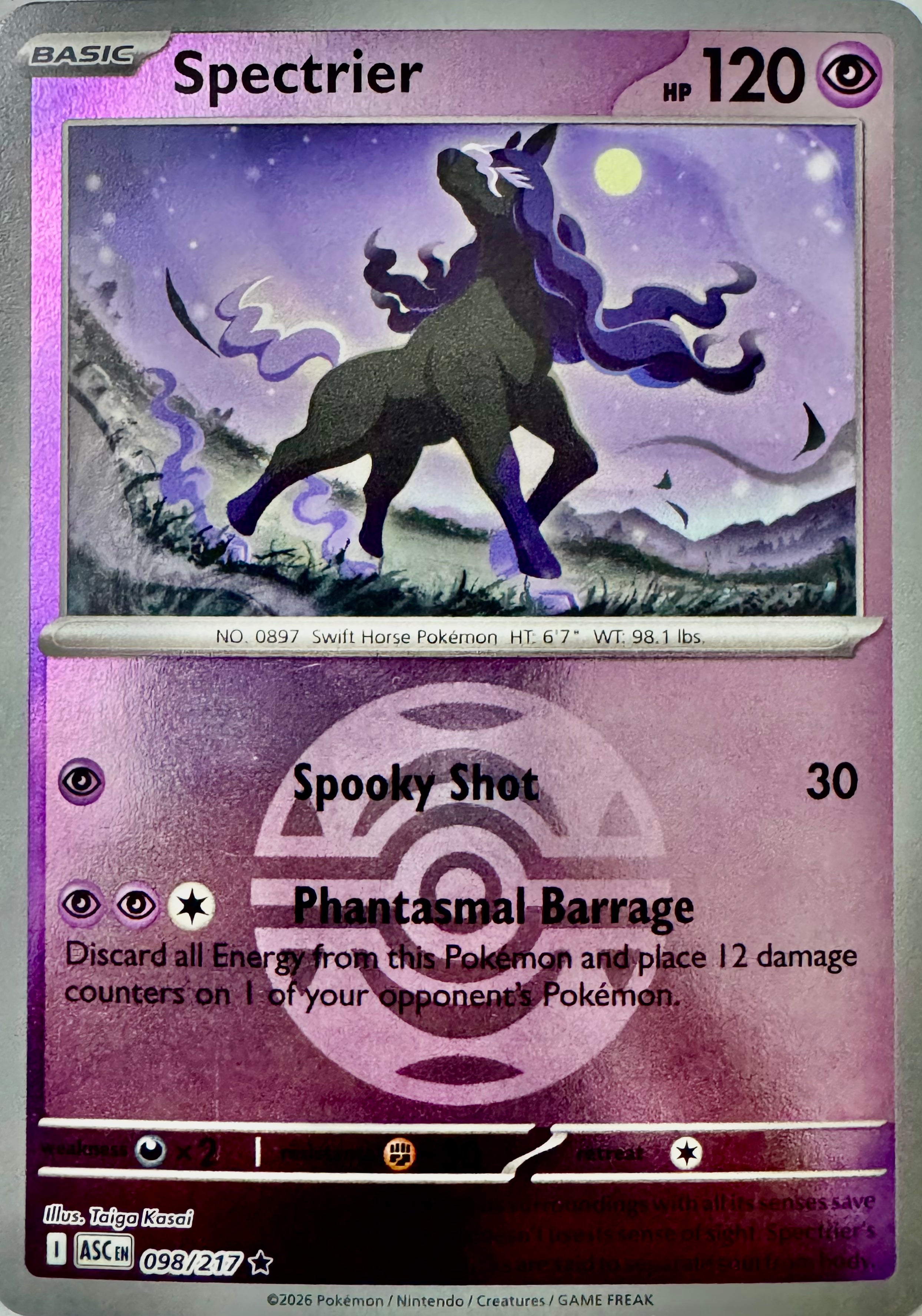 Pokémon Tcg Spectrier 098/217 Holo (Dusk Ball)